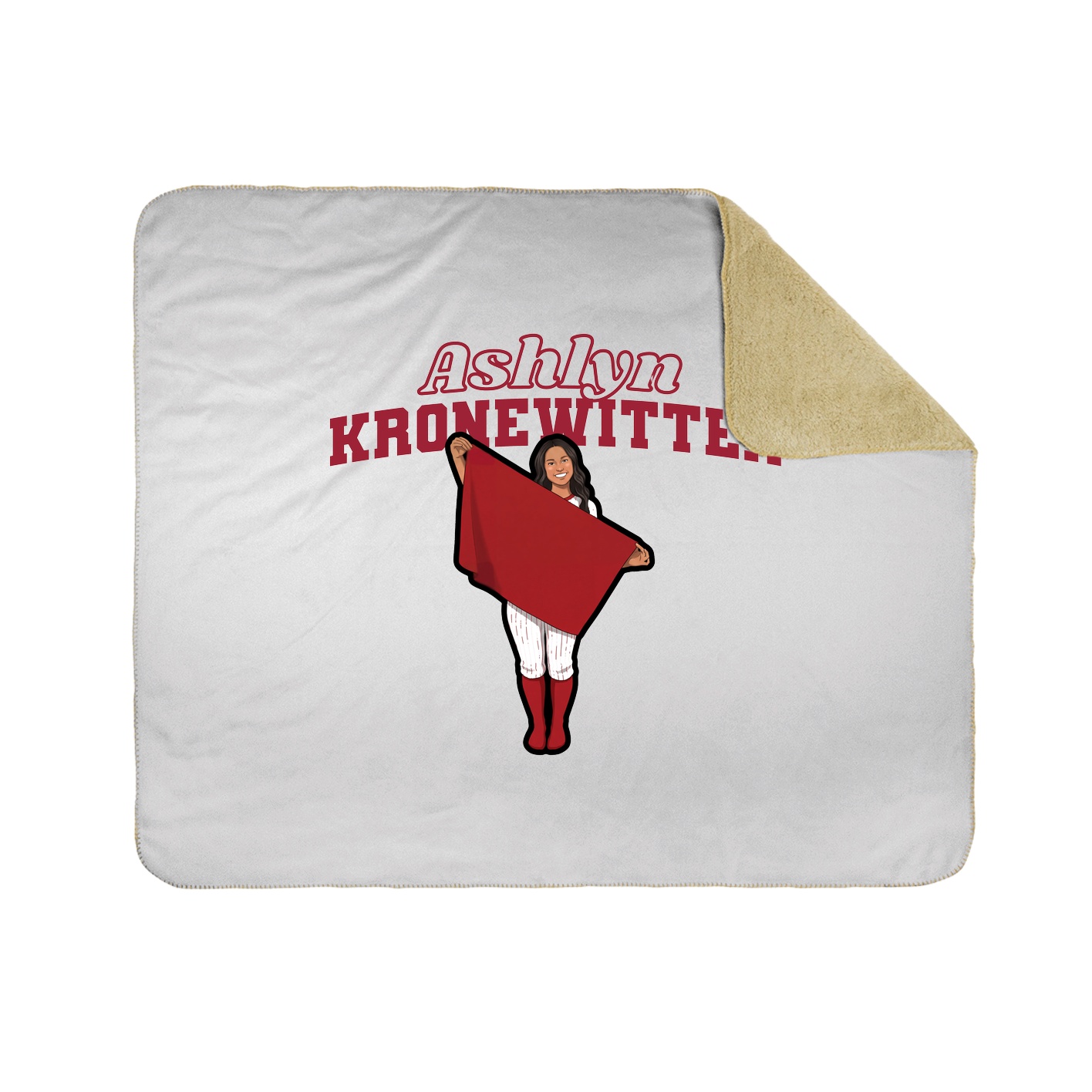 Throw Blanket — Name Arch in White