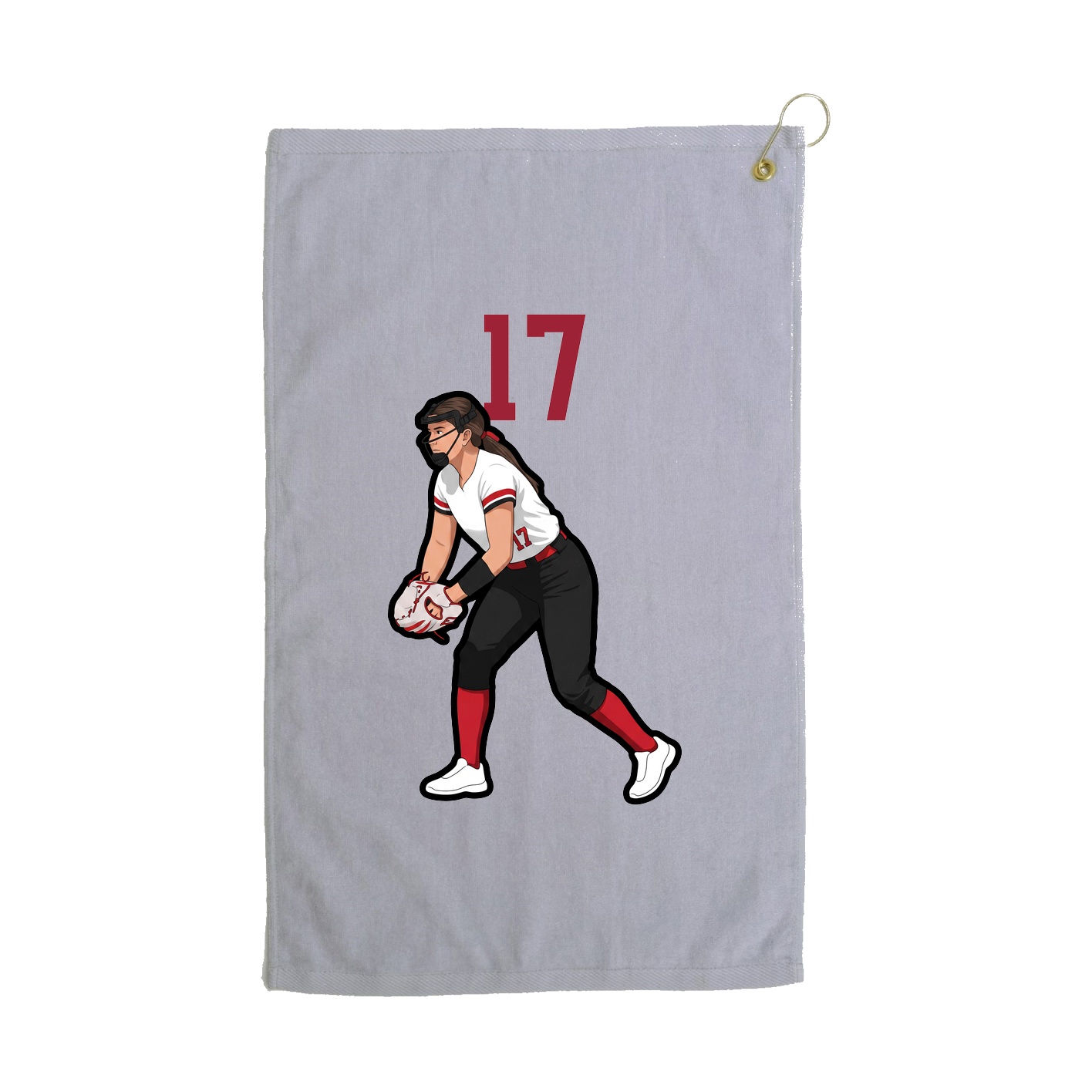 Golf Towel — Number Top in Grey