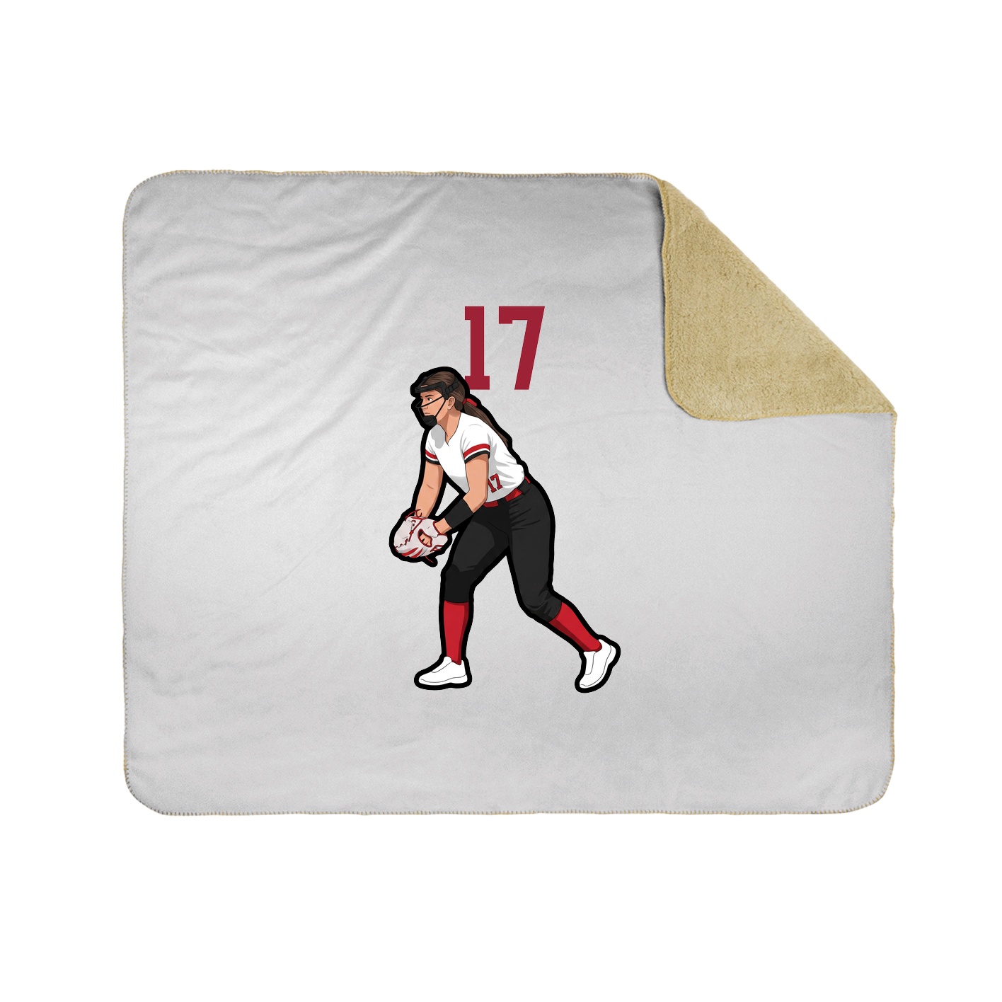 Throw Blanket — Number Top in White