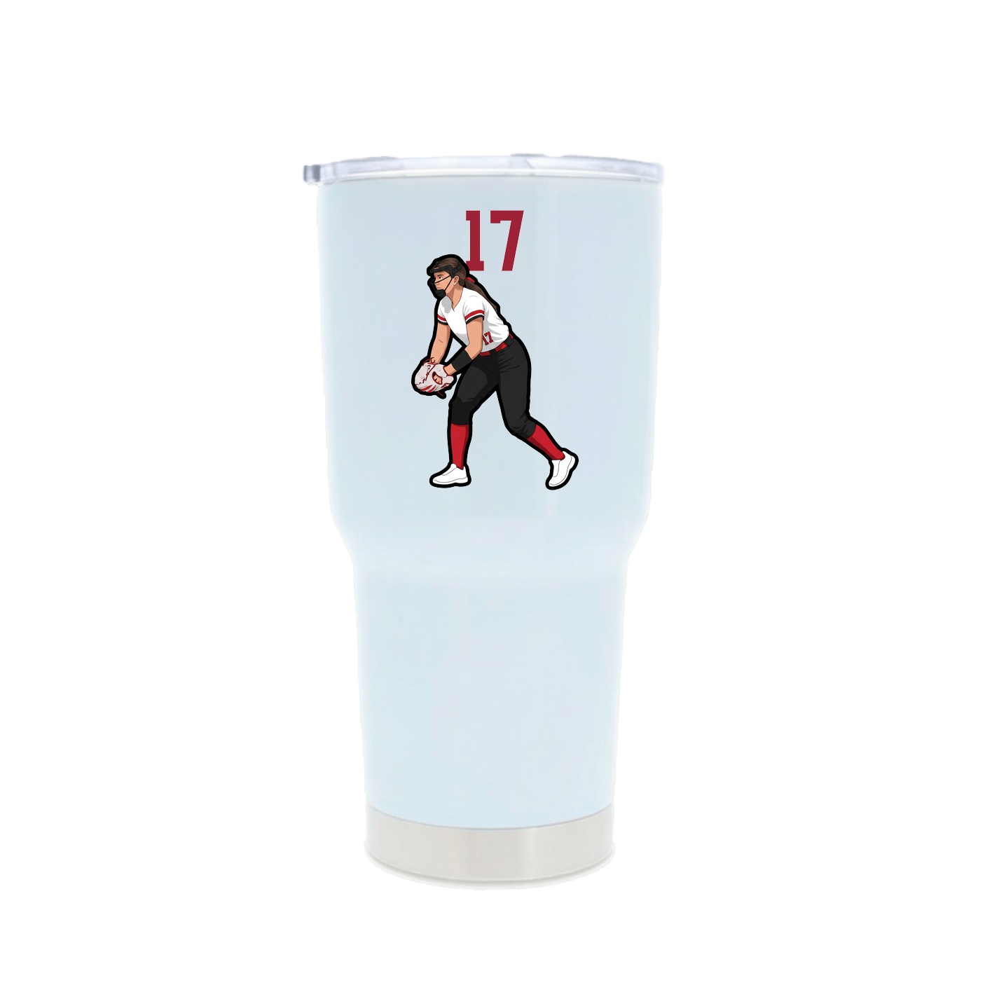 30oz Stainless Steel Tumbler — Number Top in White