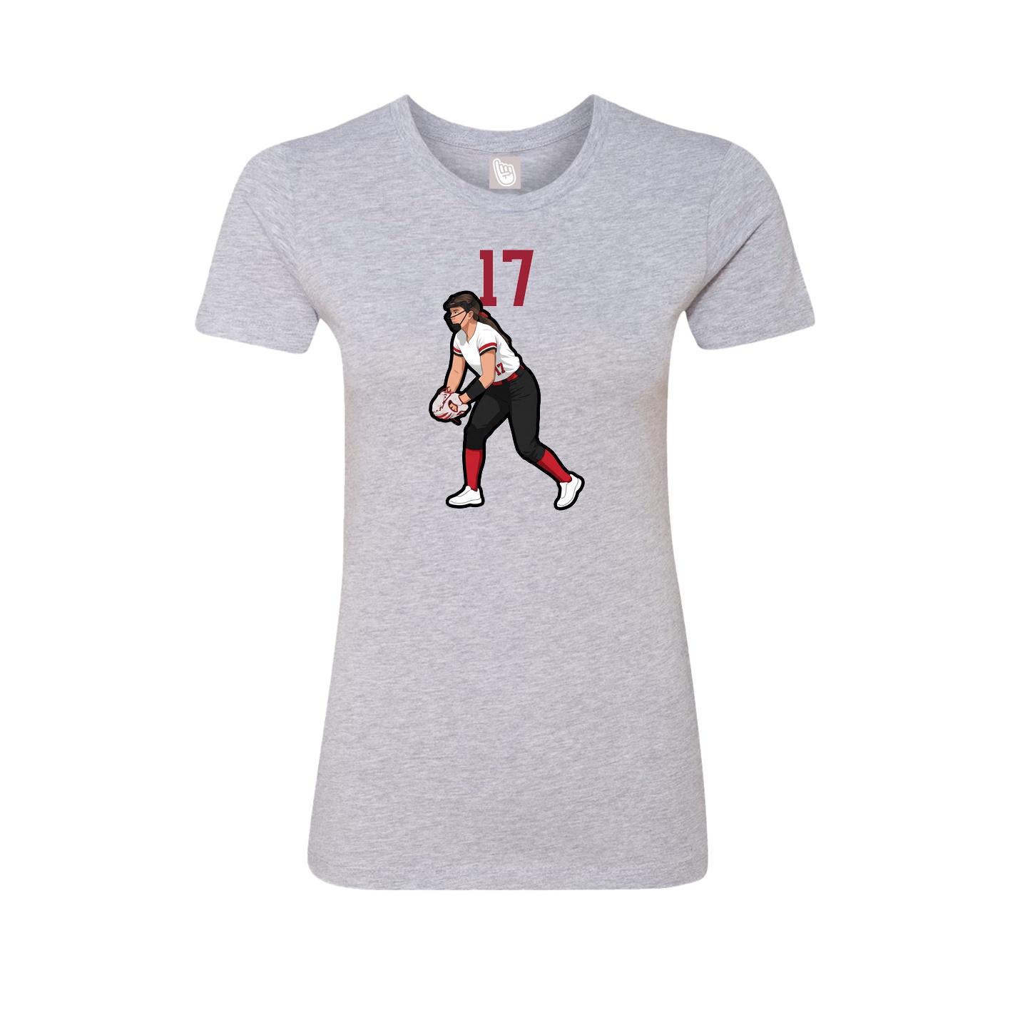 Fitted Women's Tee — Number Top in Grey