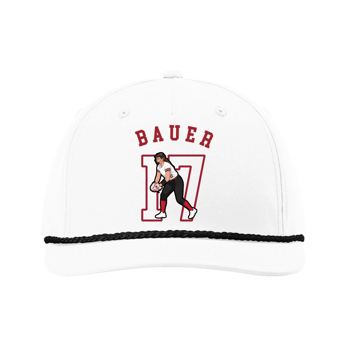 Five-Panel Classic Rope Cap — Shirsey Arch in White