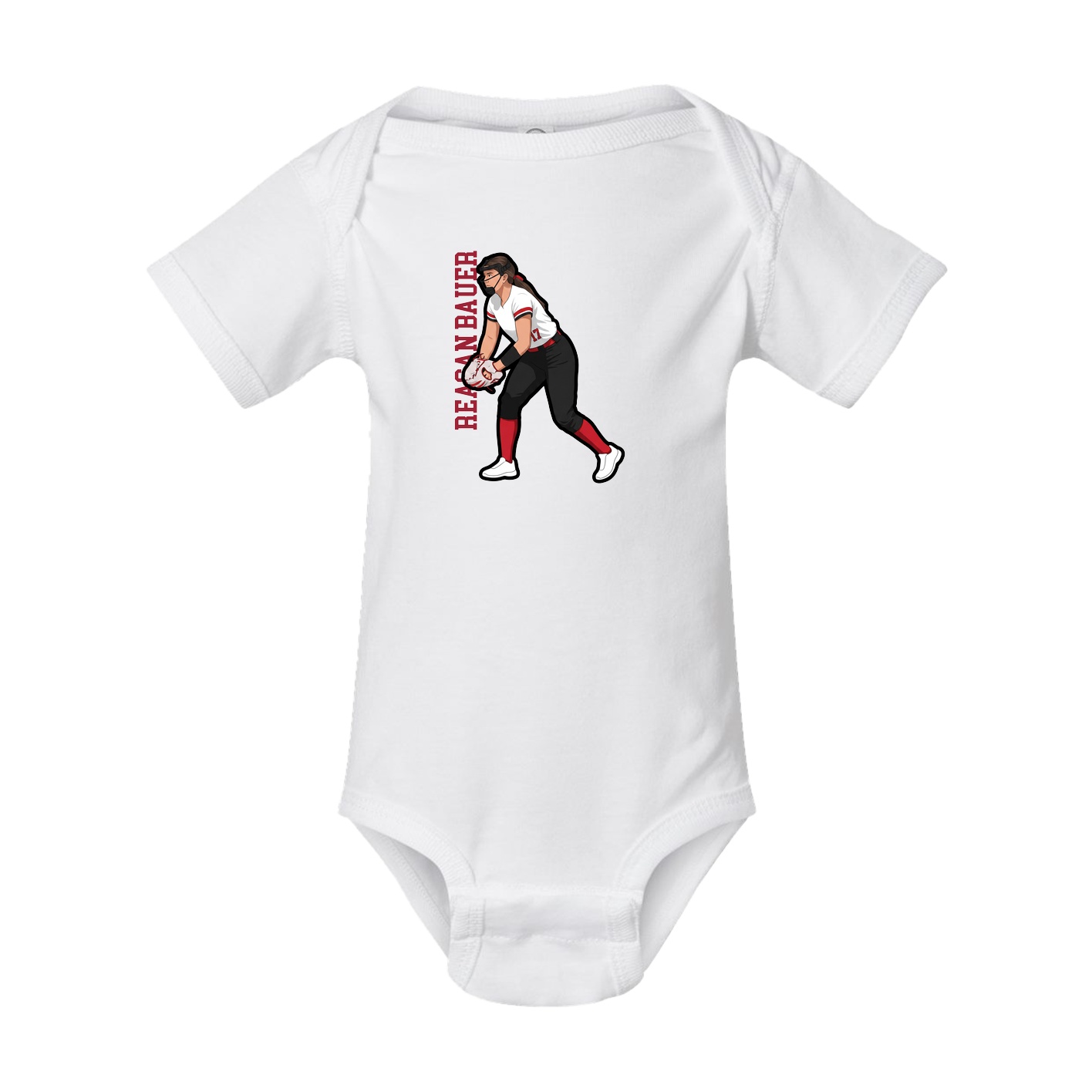Baby Onesie — Name Vertical in White