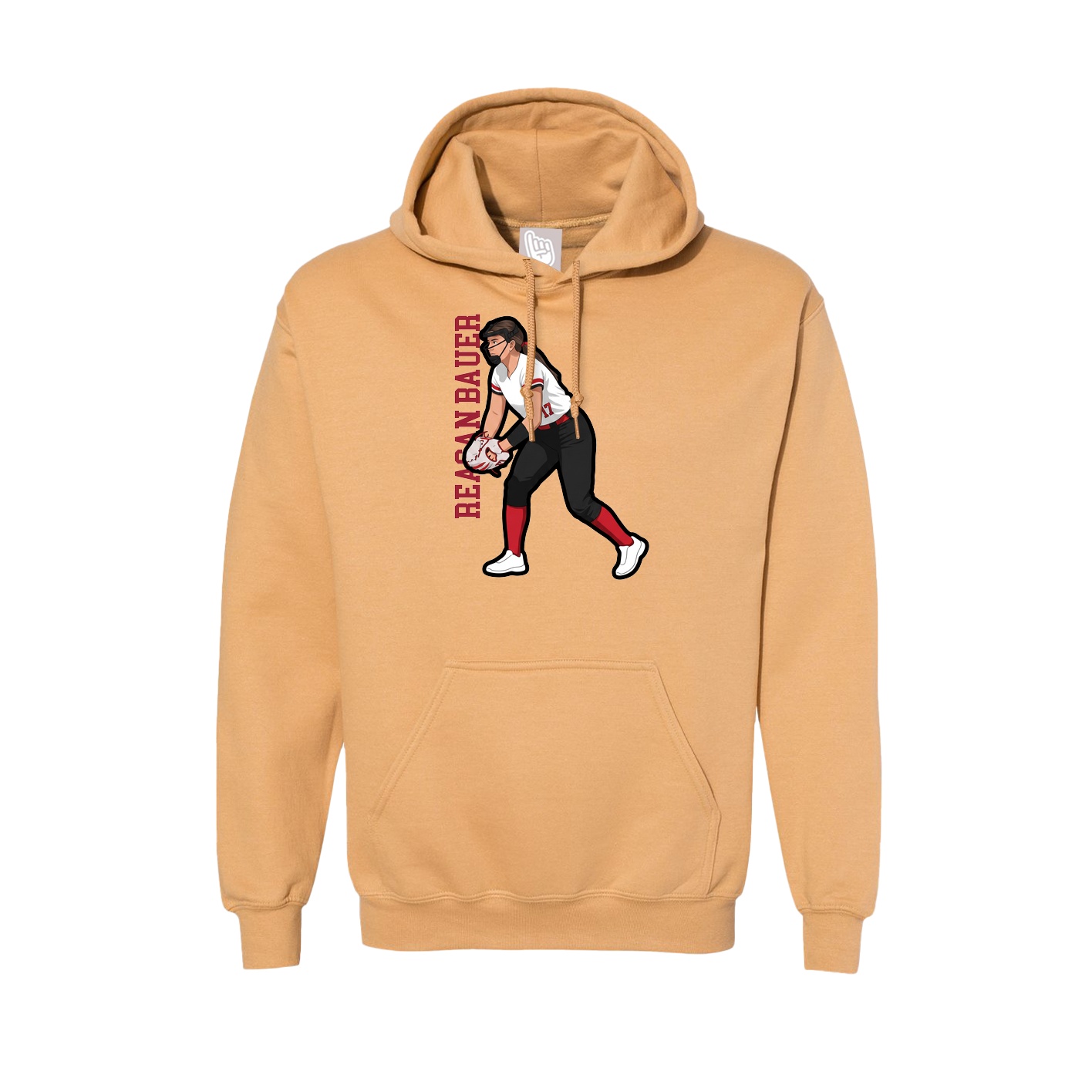 Hoodie — Name Vertical in Vegas Gold