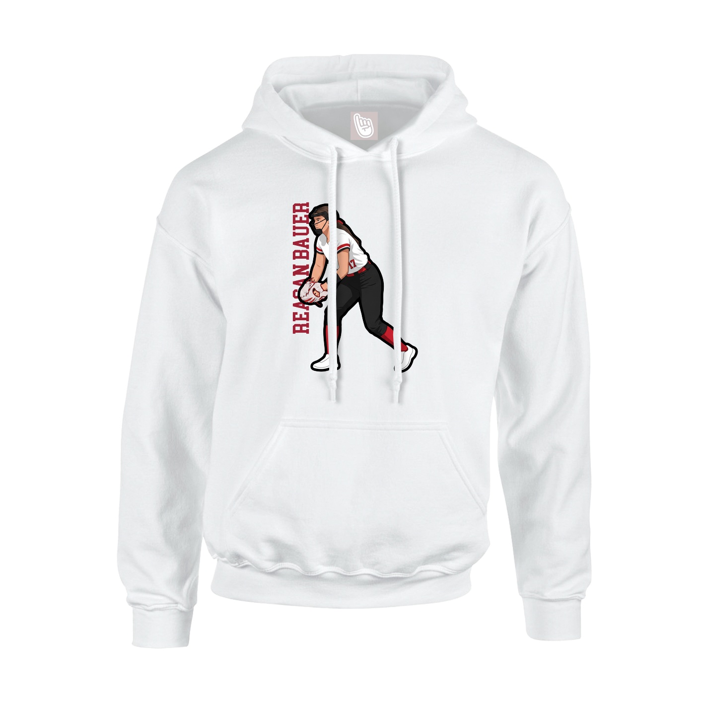 Youth Hoodie — Name Vertical in White