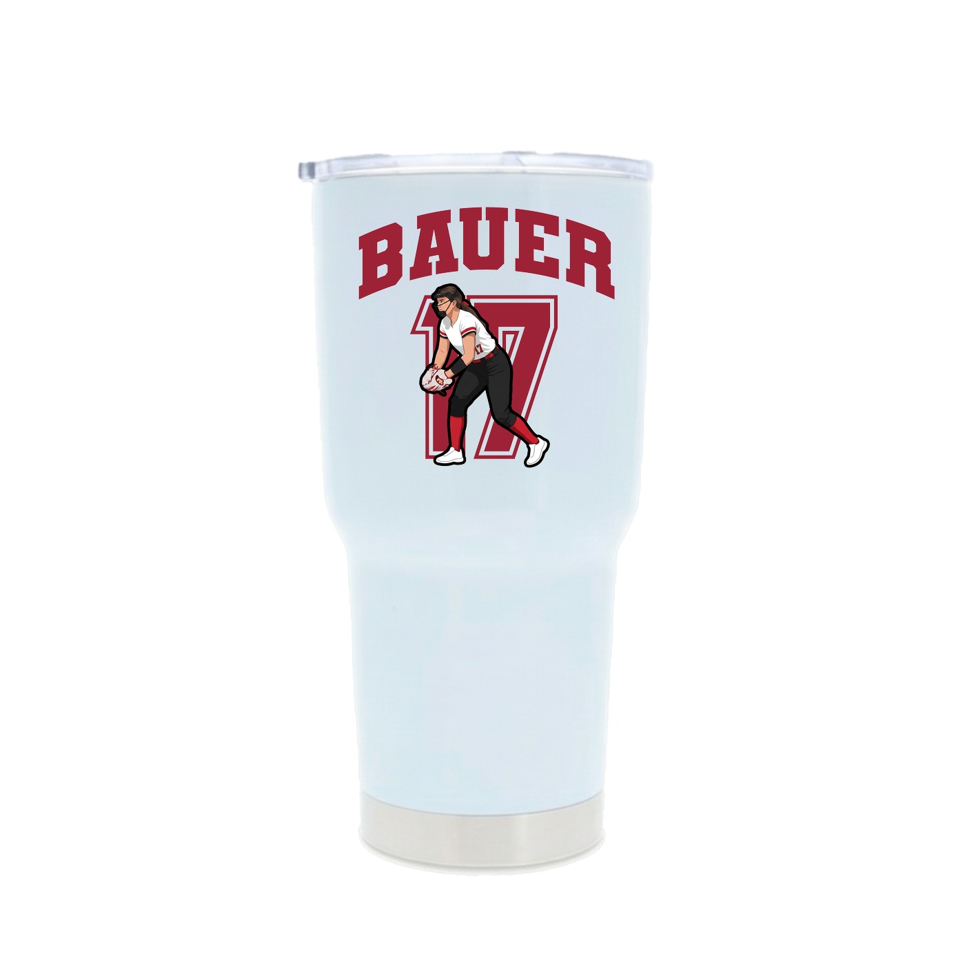 30oz Stainless Steel Tumbler — Number in White