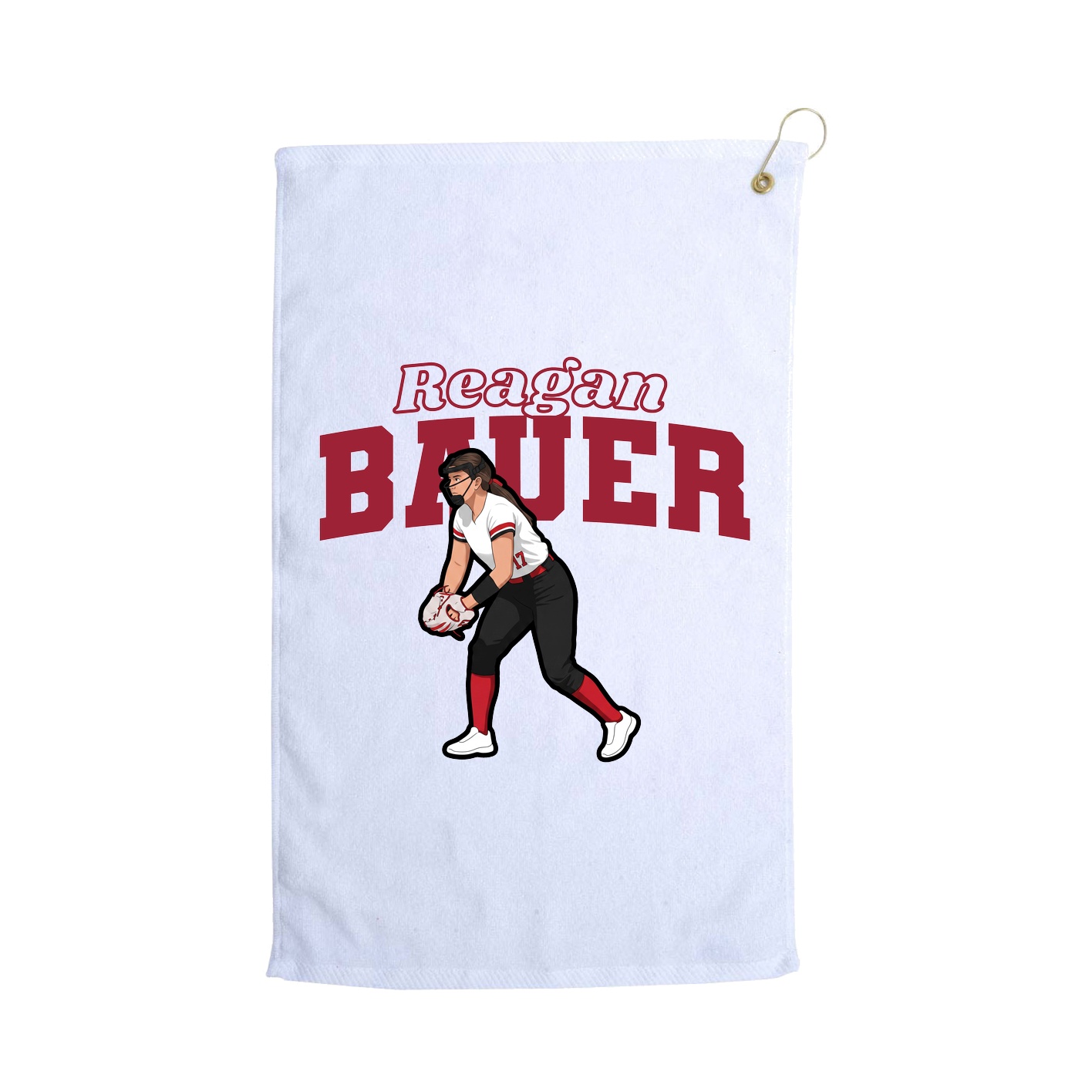 Golf Towel — Name Arch in White