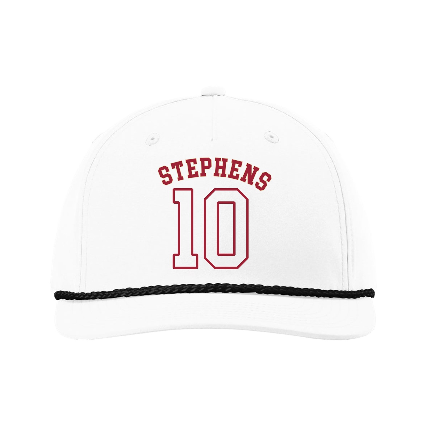 Five-Panel Classic Rope Cap — Shirsey Arch in White