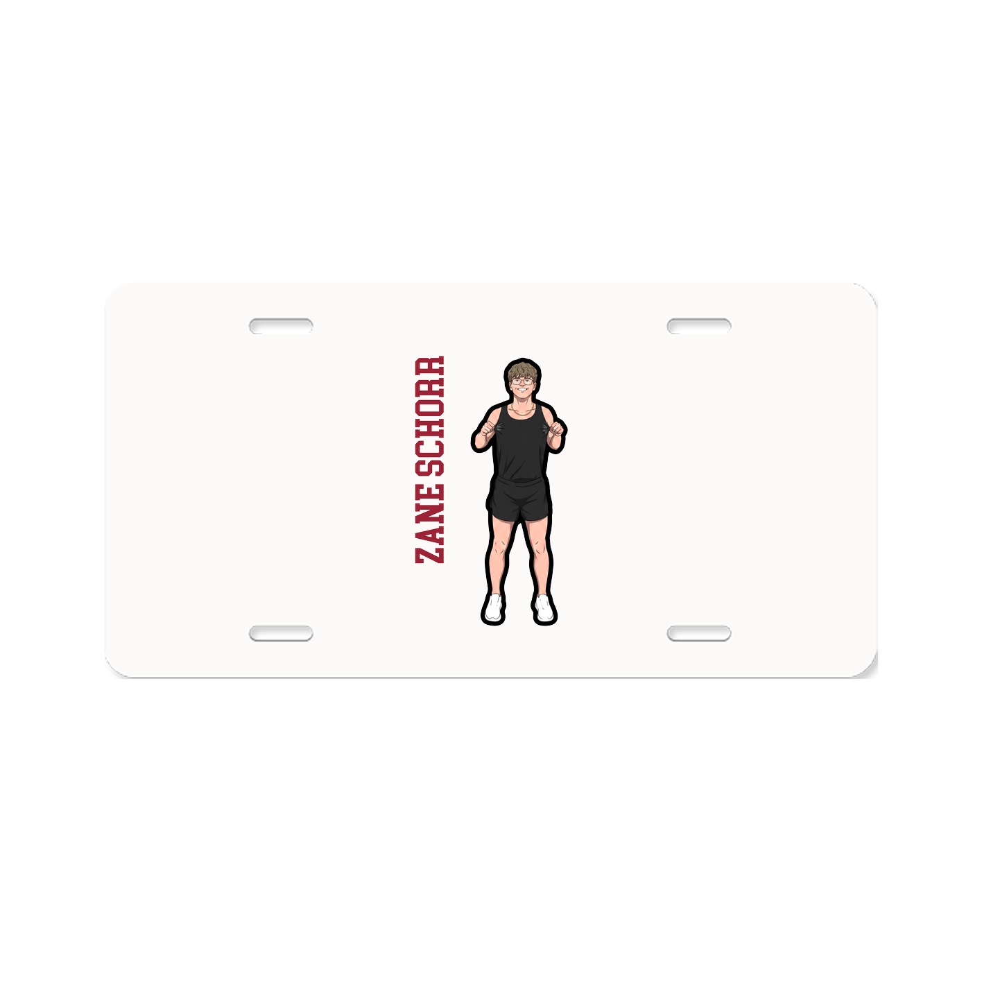 License Plate — Name Vertical in Classic