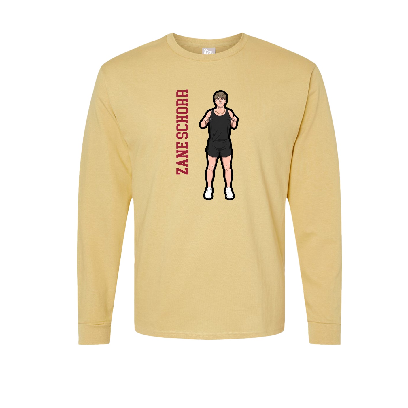 Long Sleeve Tee — Name Vertical in Vegas Gold
