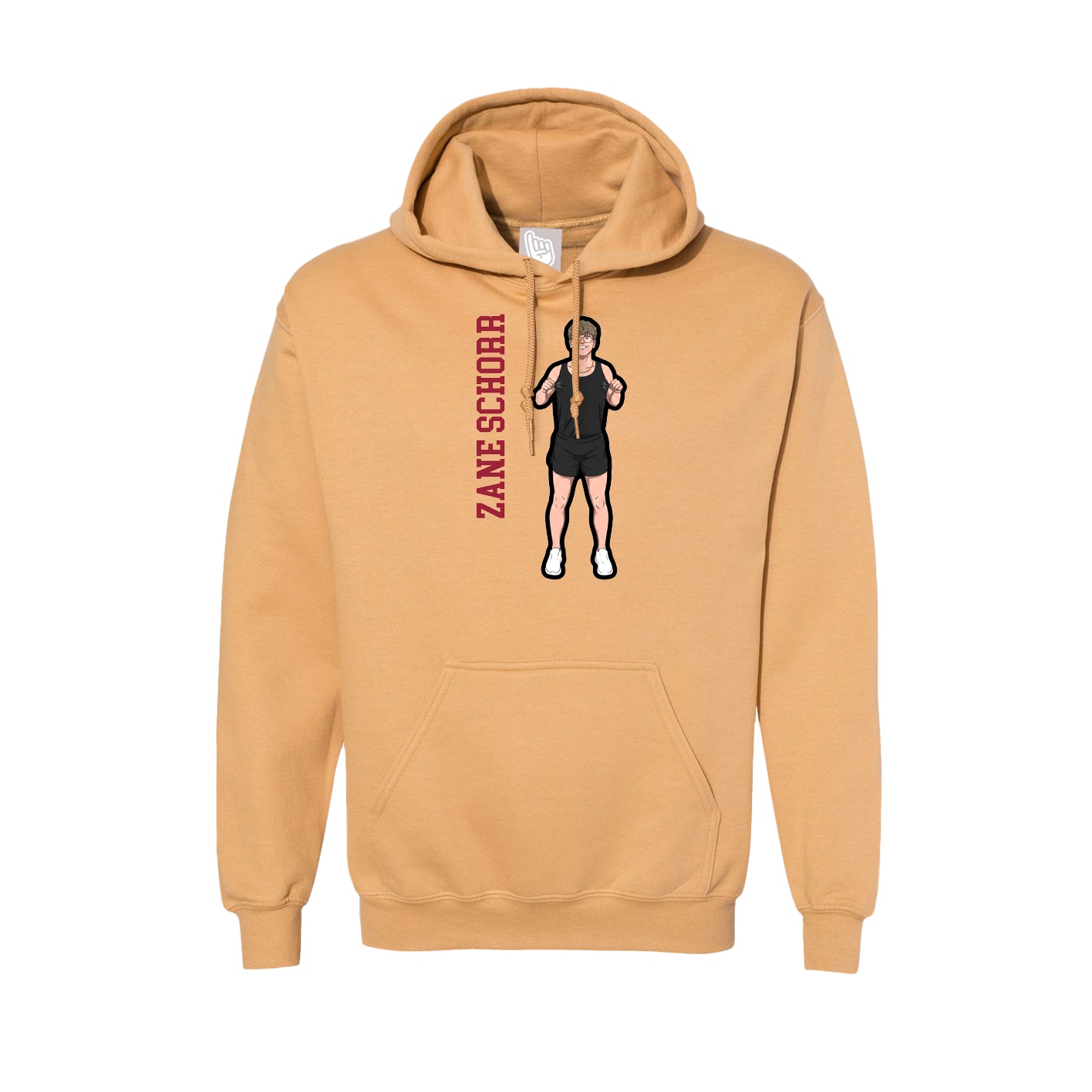 Hoodie — Name Vertical in Vegas Gold