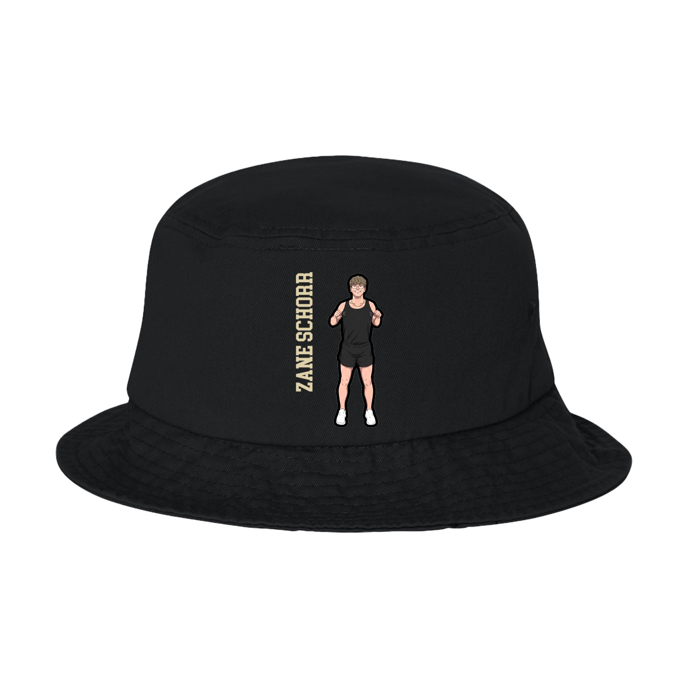Bucket Cap — Name Vertical in Black