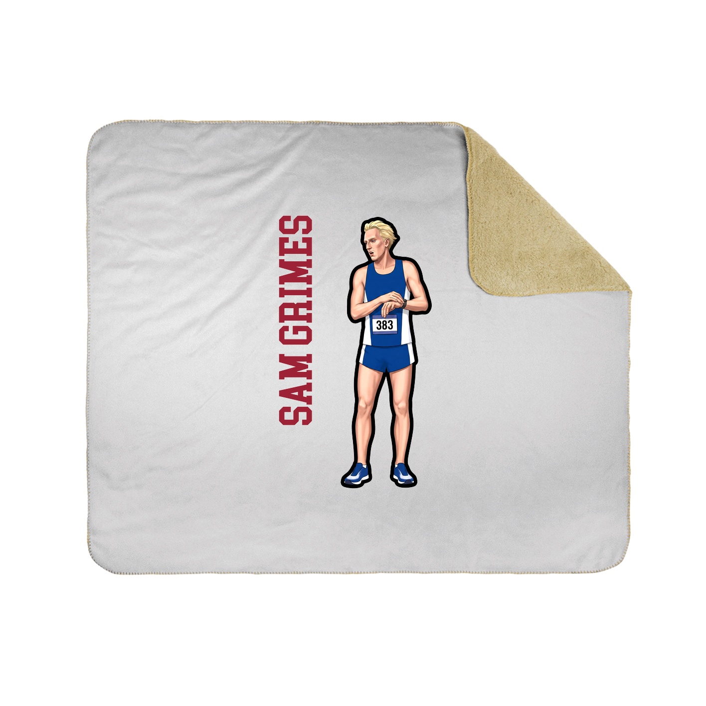 Throw Blanket — Name Vertical in White