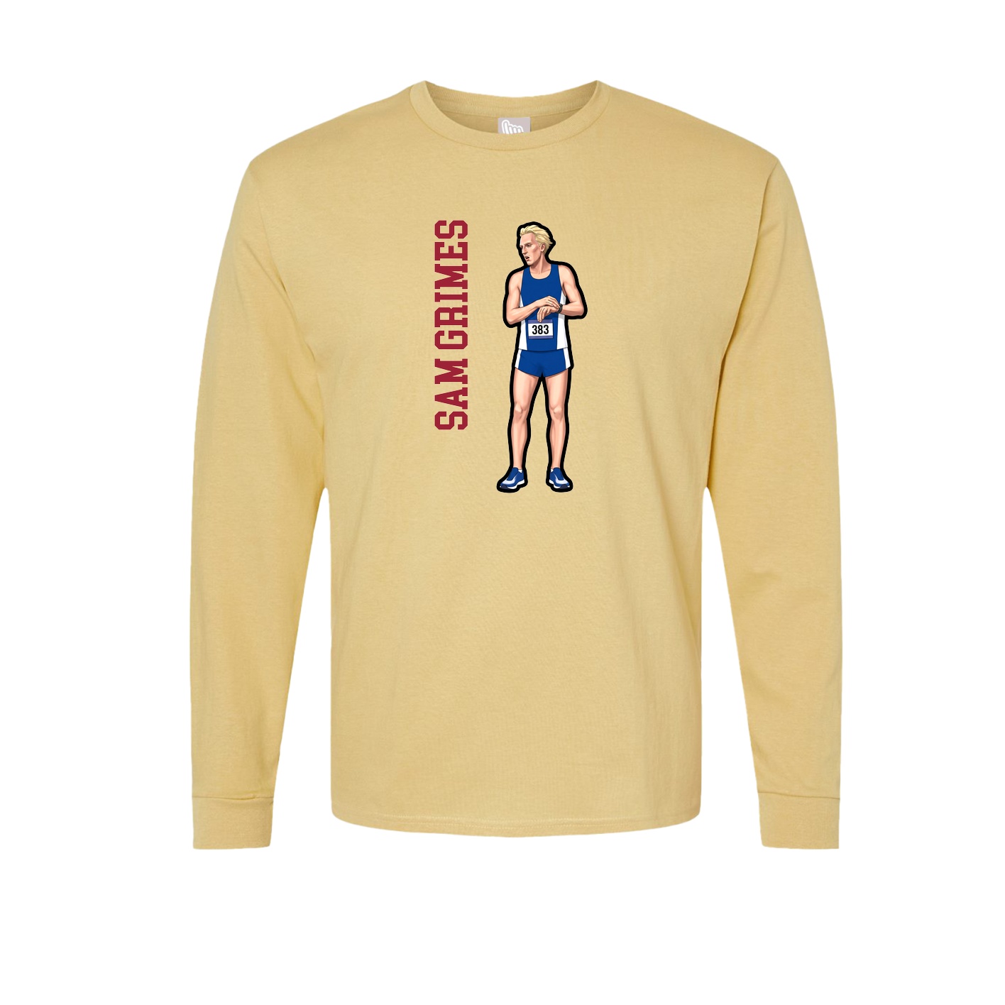 Long Sleeve Tee — Name Vertical in Vegas Gold
