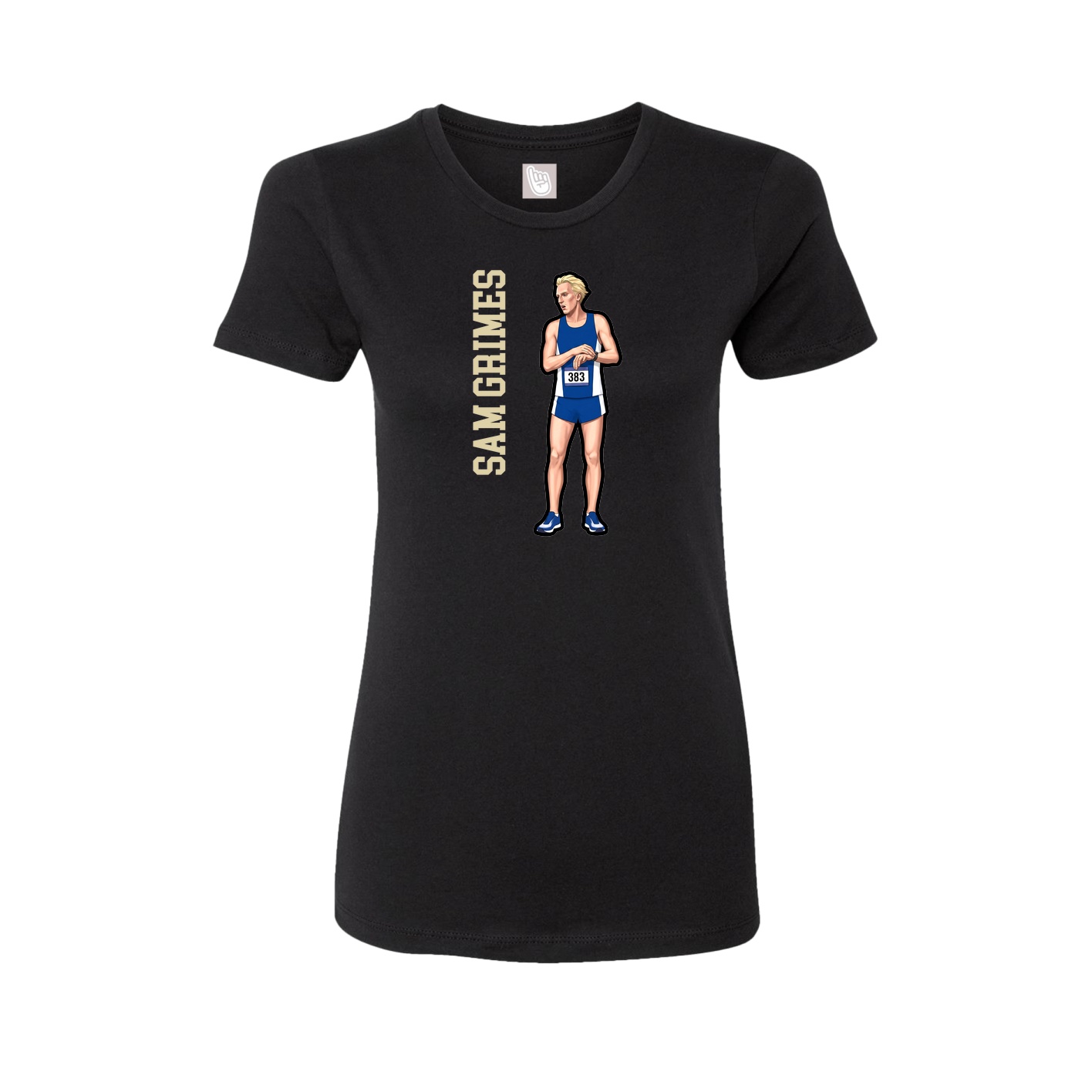 Fitted Women's Tee — Name Vertical in Black