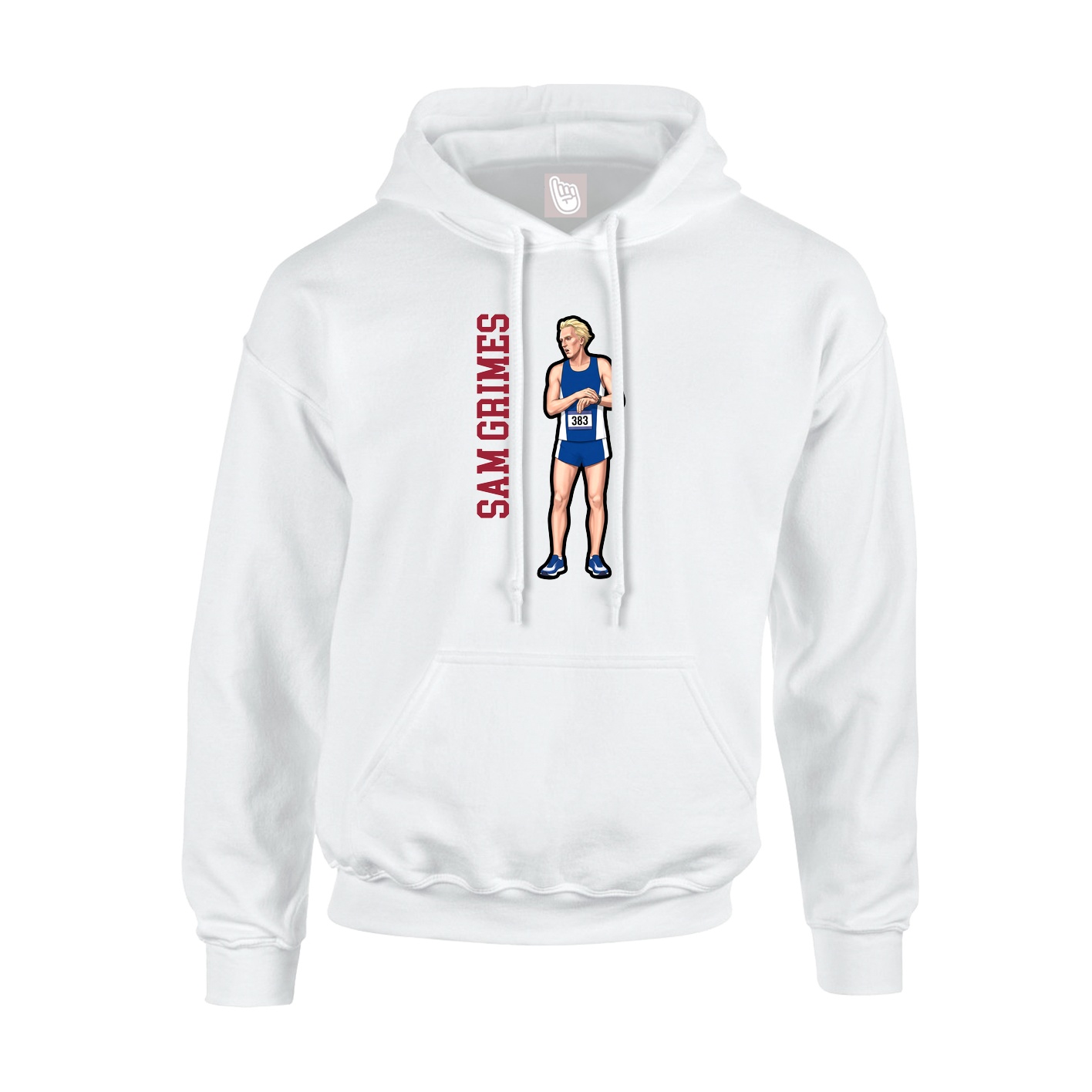 Youth Hoodie — Name Vertical in White
