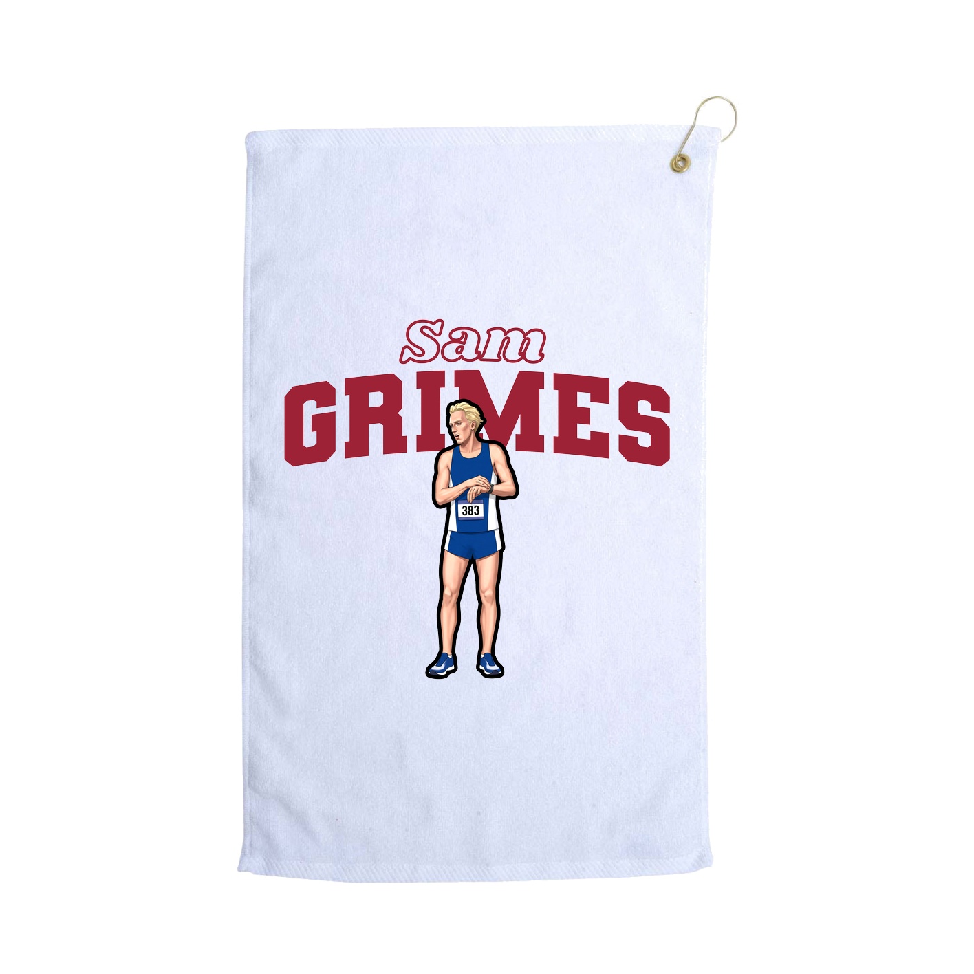 Golf Towel — Name Arch in White