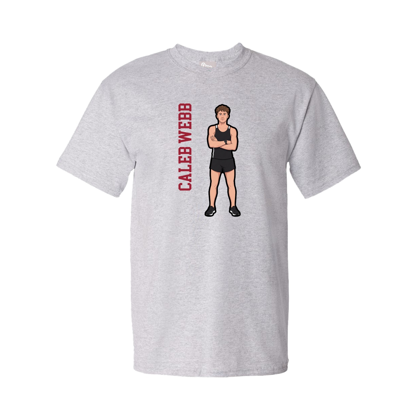 Youth Tee — Name Vertical in Grey