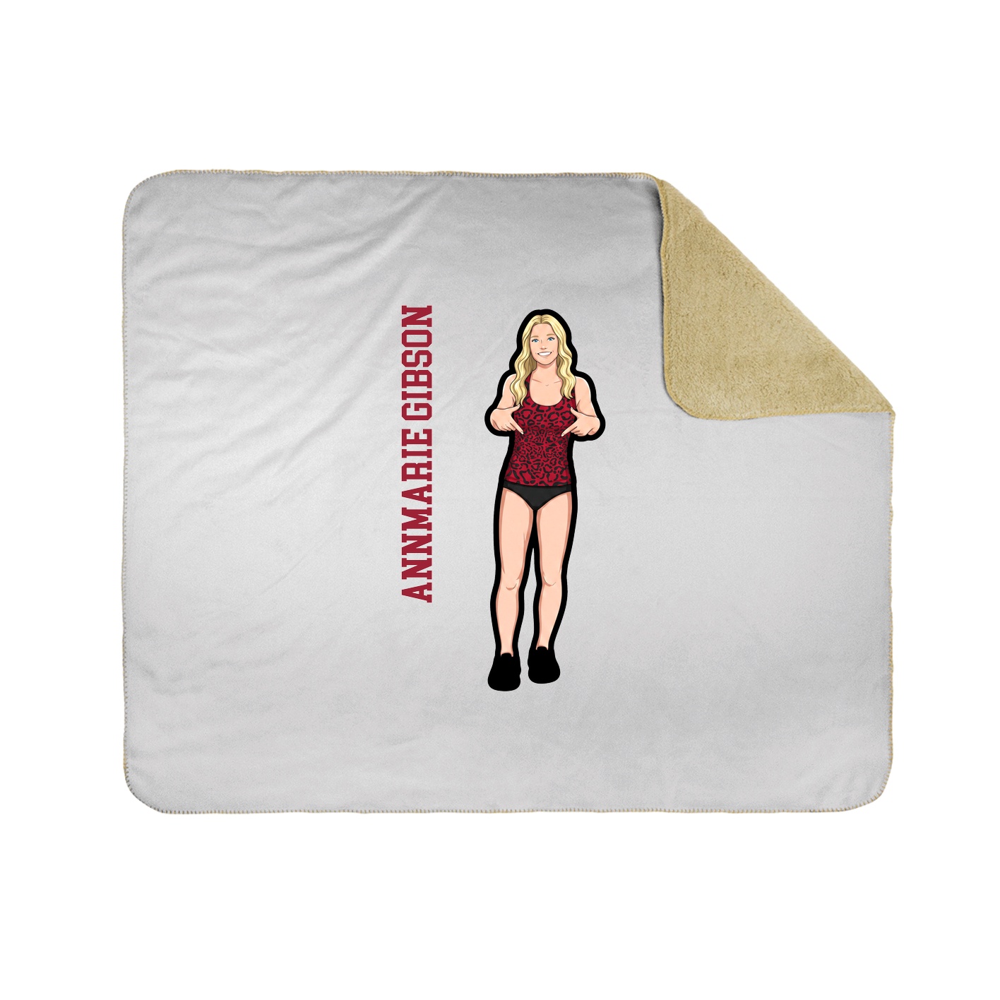 Throw Blanket — Name Vertical in White