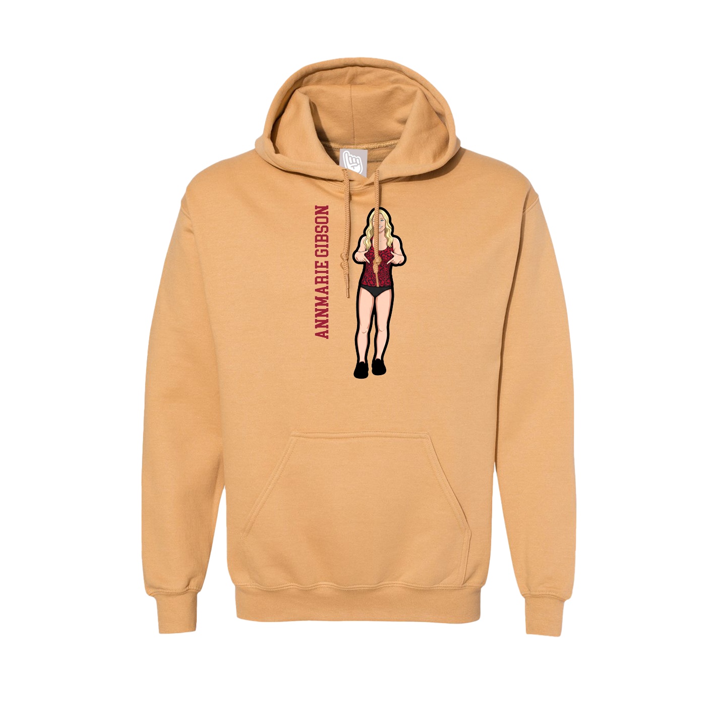 Hoodie — Name Vertical in Vegas Gold