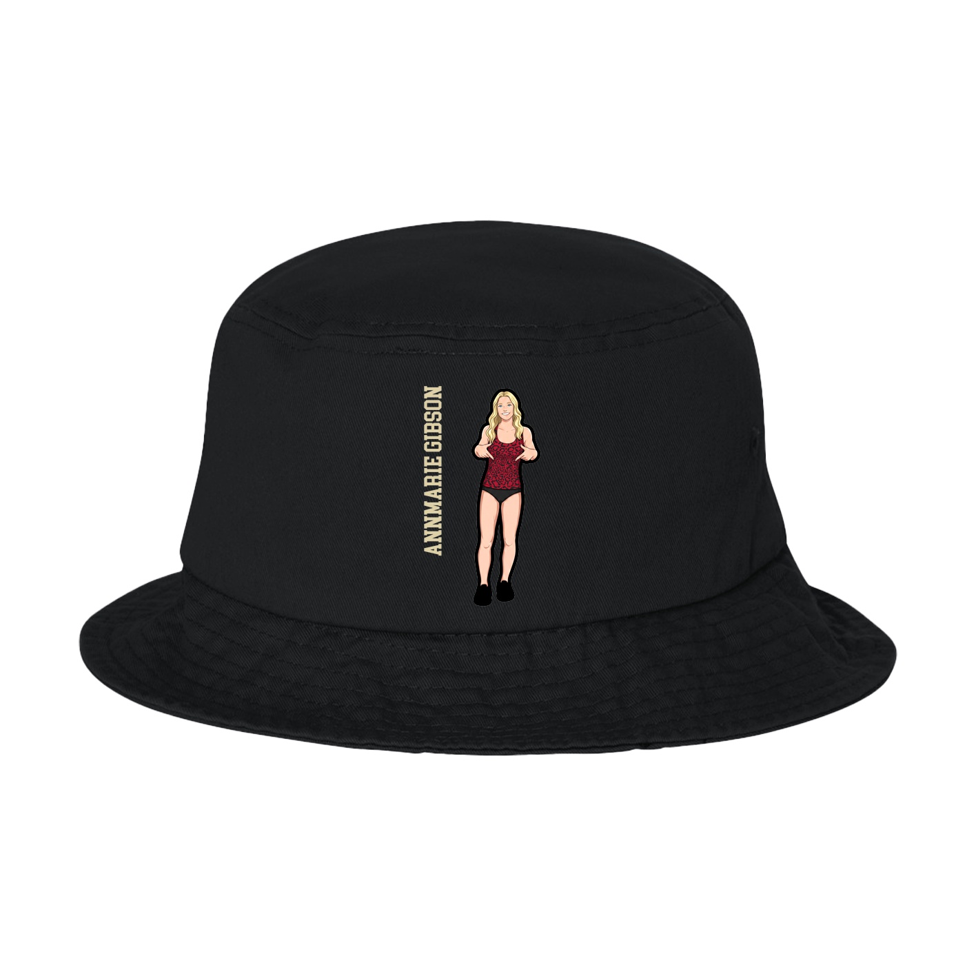 Bucket Cap — Name Vertical in Black