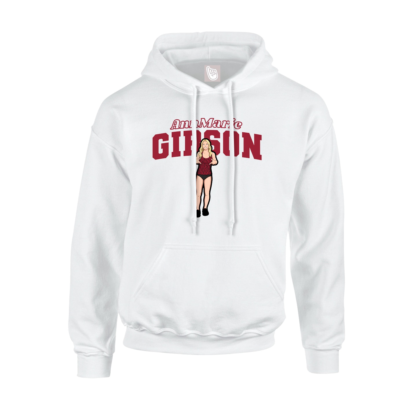 Youth Hoodie — Name Arch in White