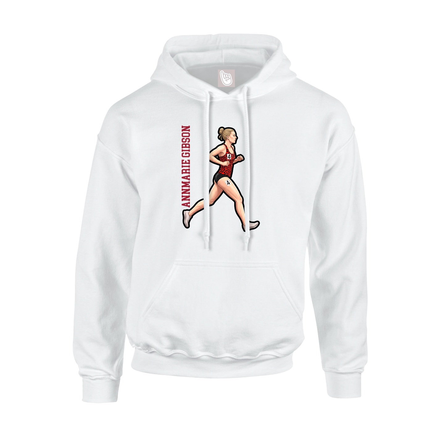 Youth Hoodie — Name Vertical in White