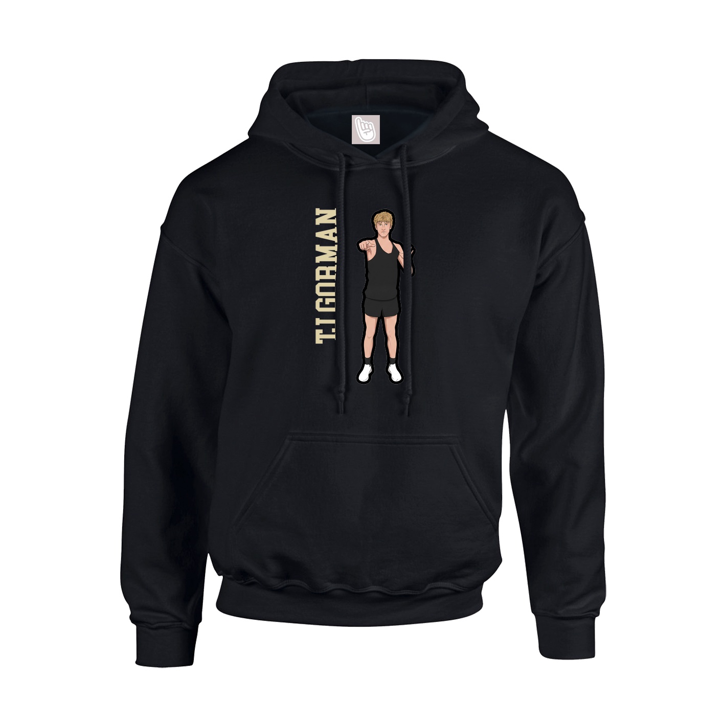Youth Hoodie — Name Vertical in Black