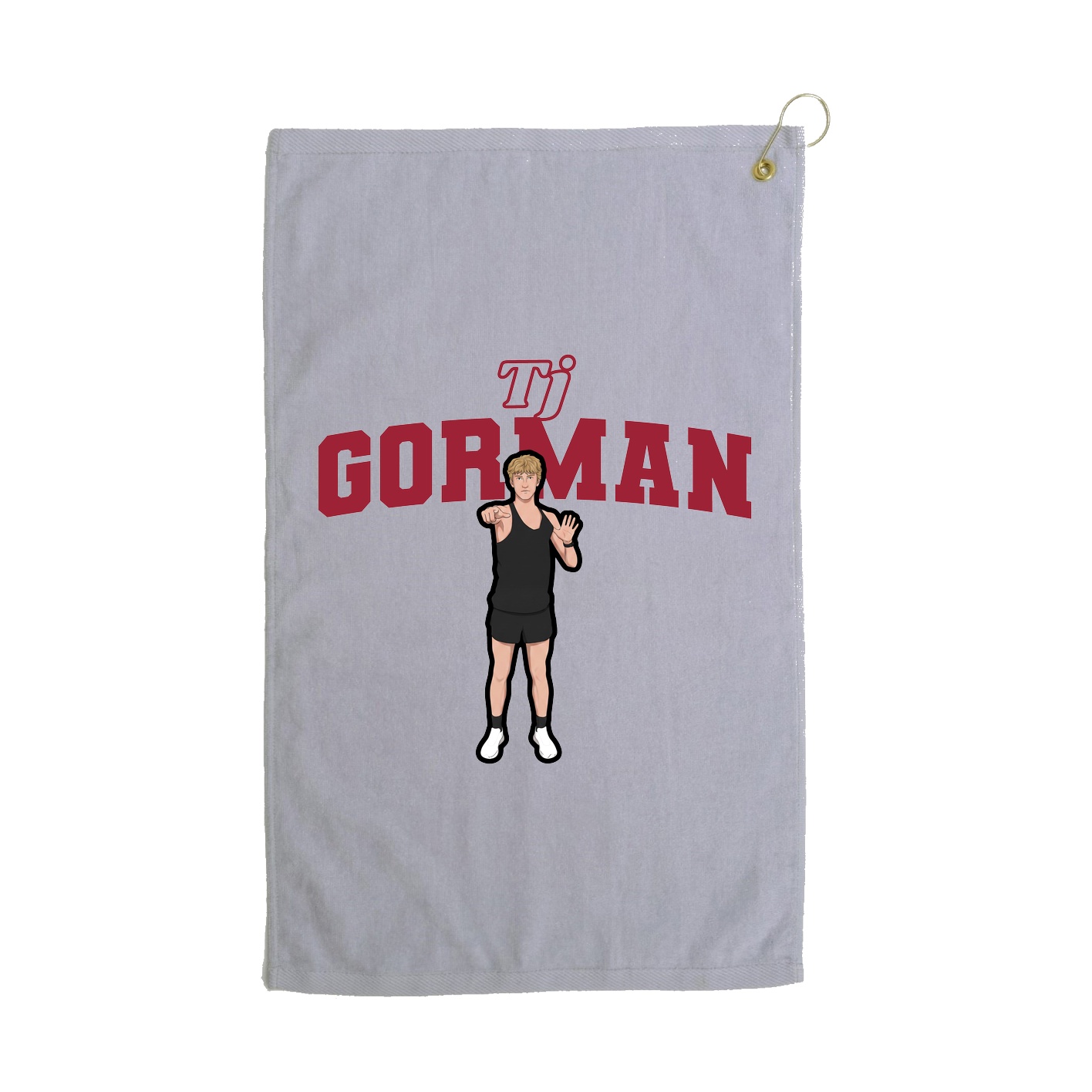 Golf Towel — Name Arch in Grey