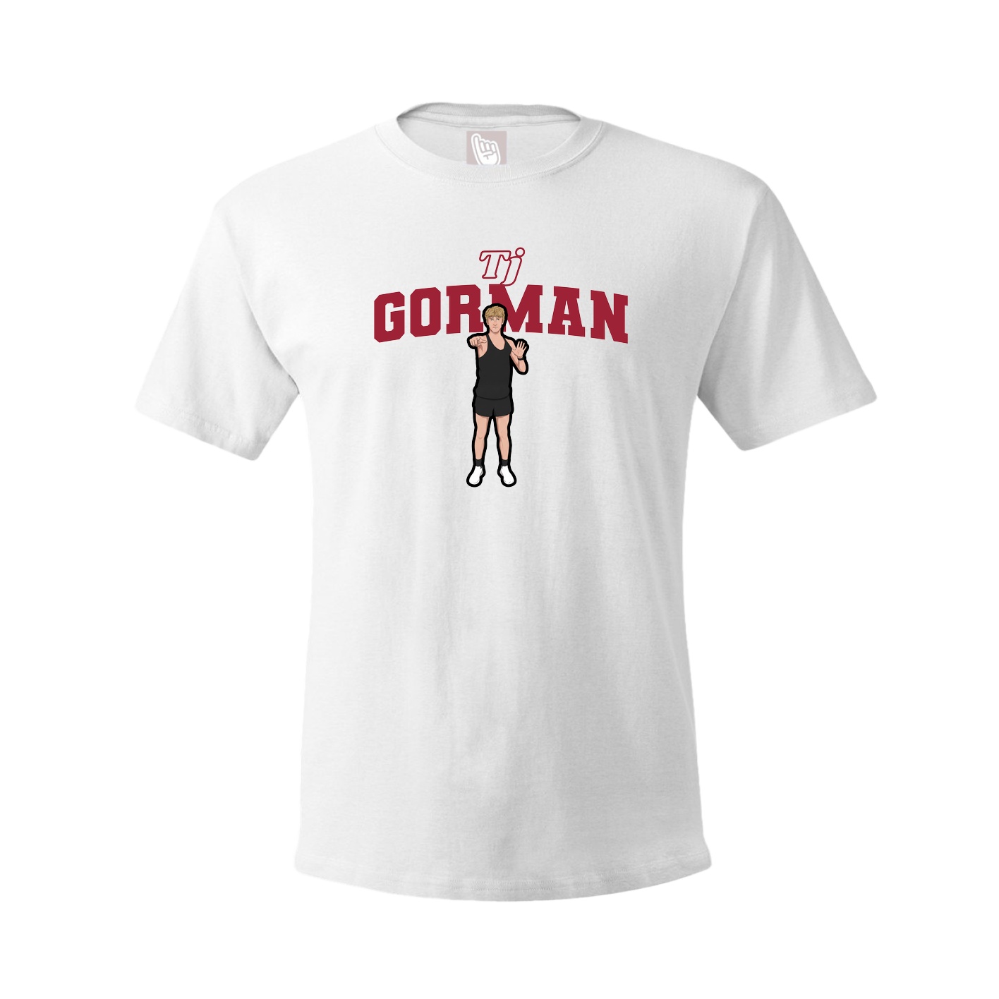 Youth Tee — Name Arch in White