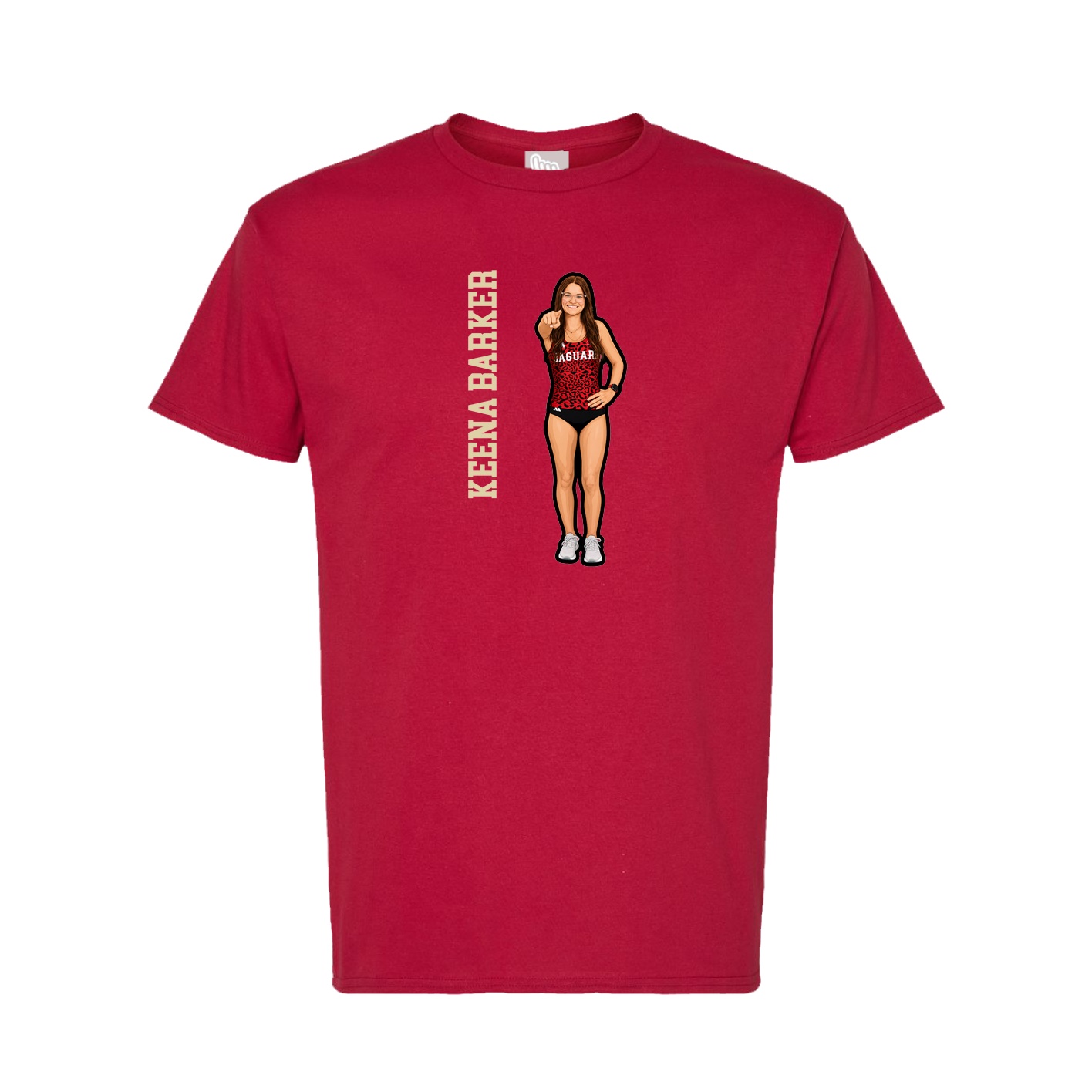 Tee — Name Vertical in Crimson