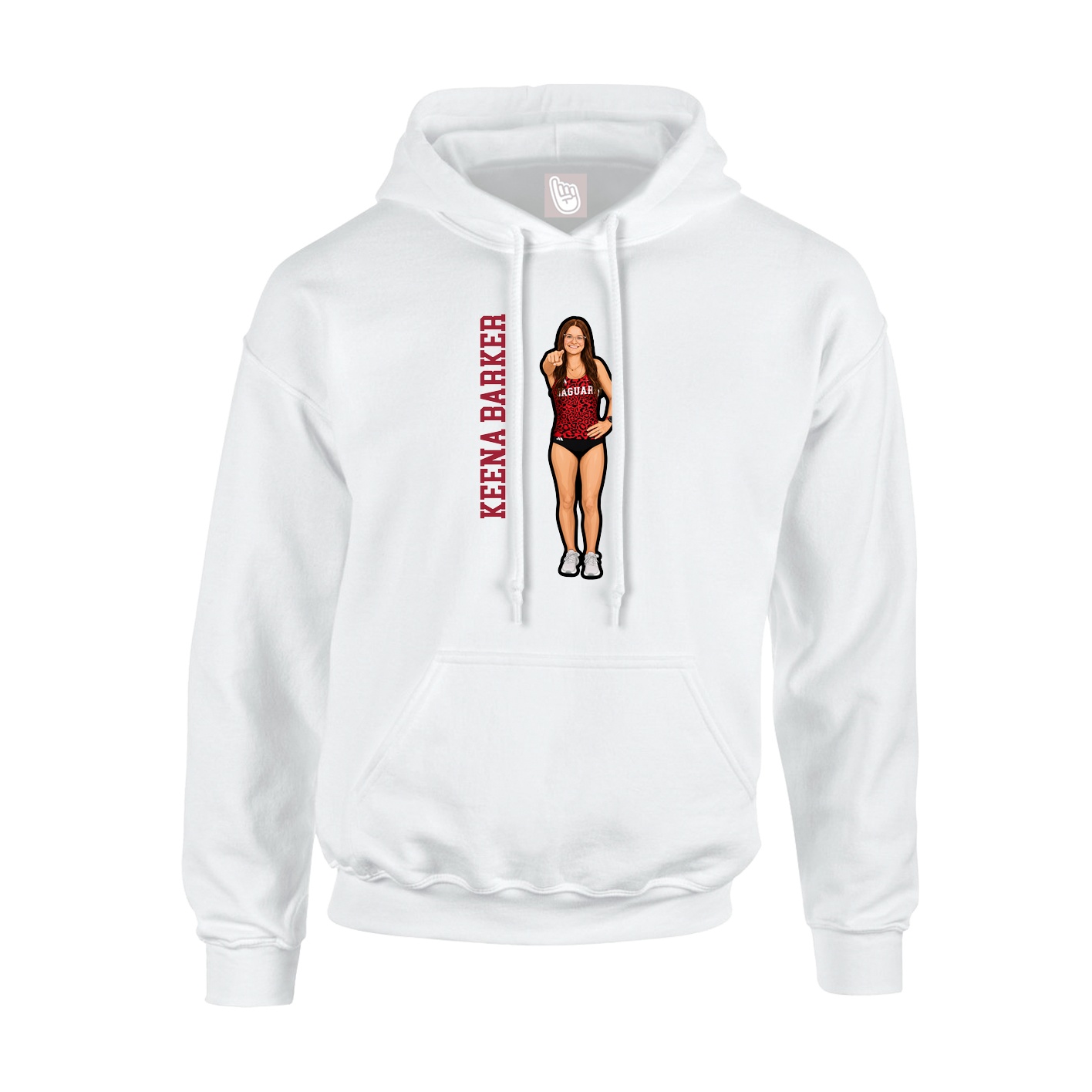 Hoodie — Name Vertical in White