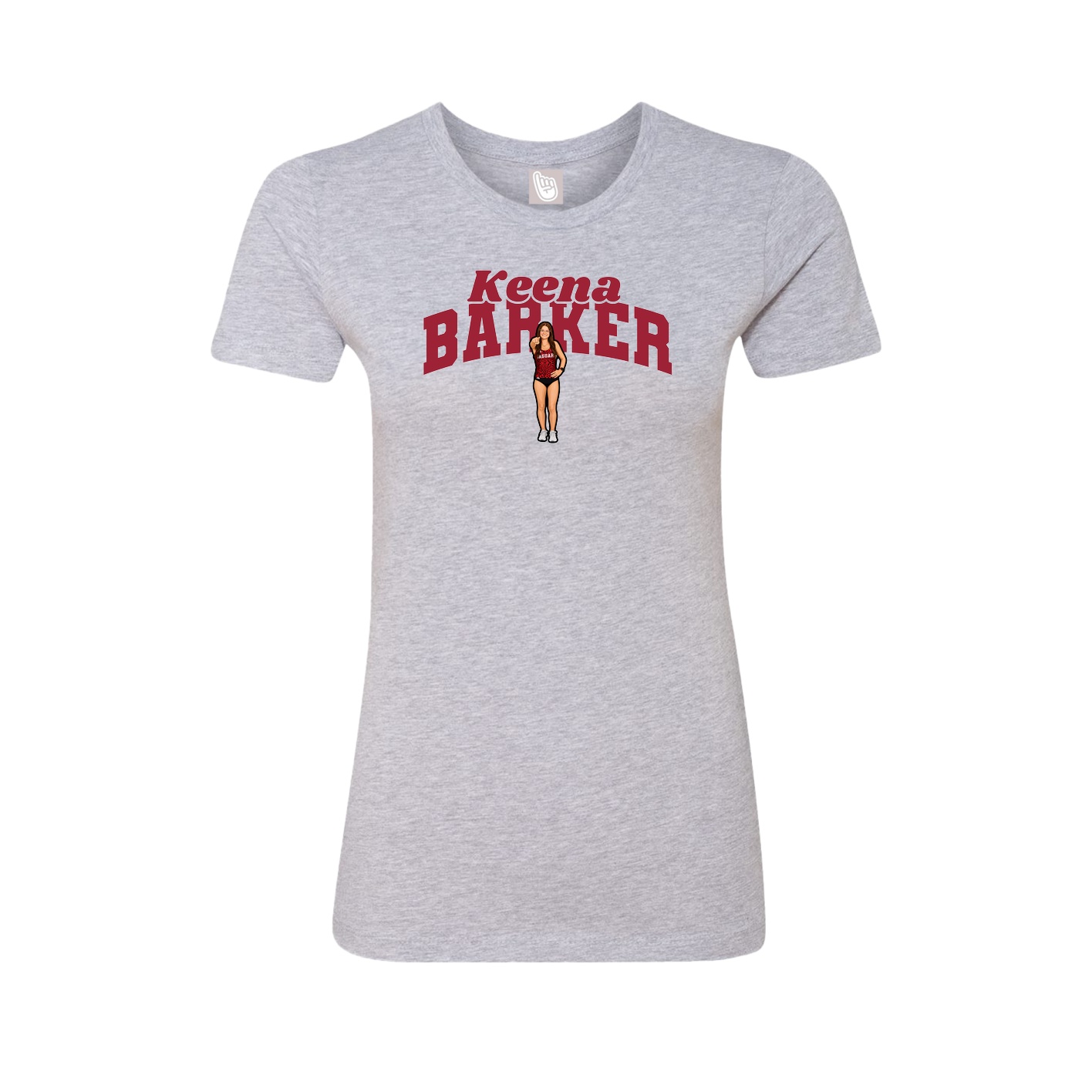 Fitted Women's Tee — Signature Arch in Grey