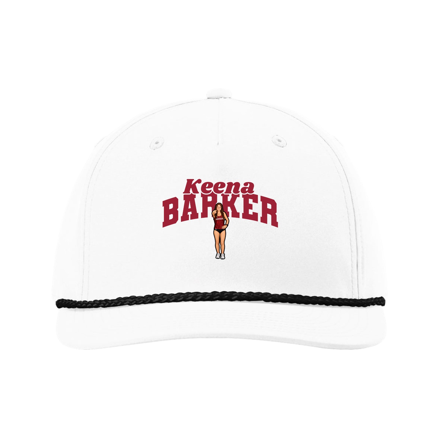 Five-Panel Classic Rope Cap — Signature Arch in White