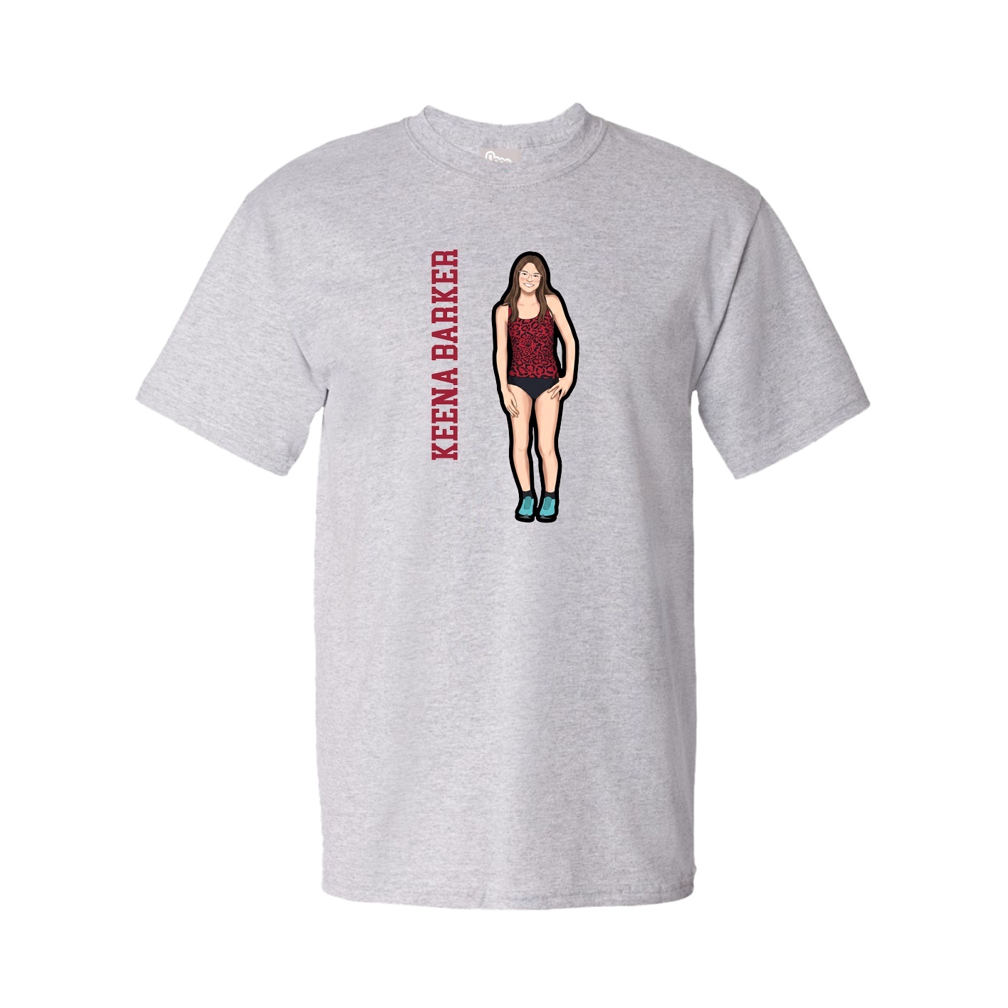 Tee — Name Vertical in Grey