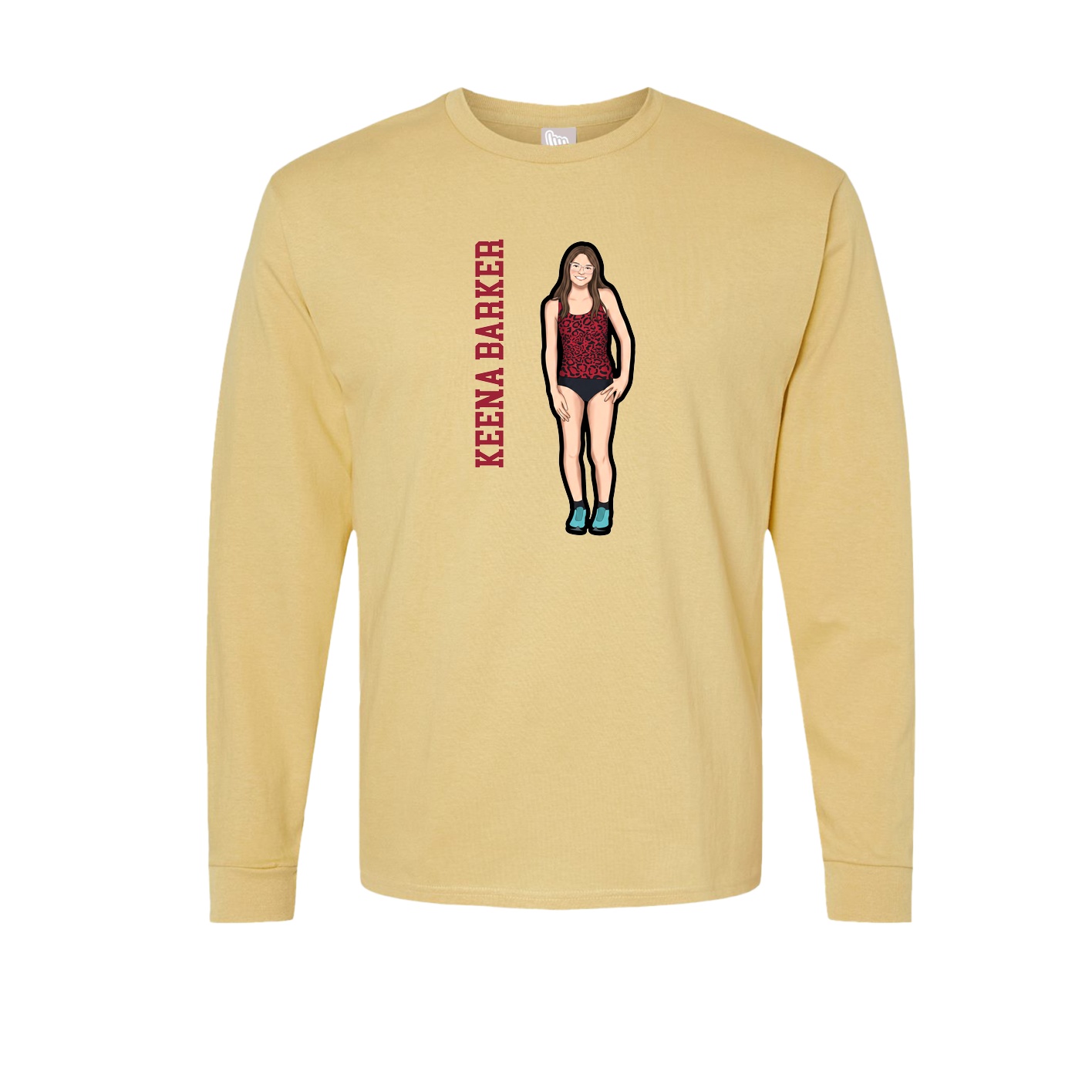 Long Sleeve Tee — Name Vertical in Vegas Gold