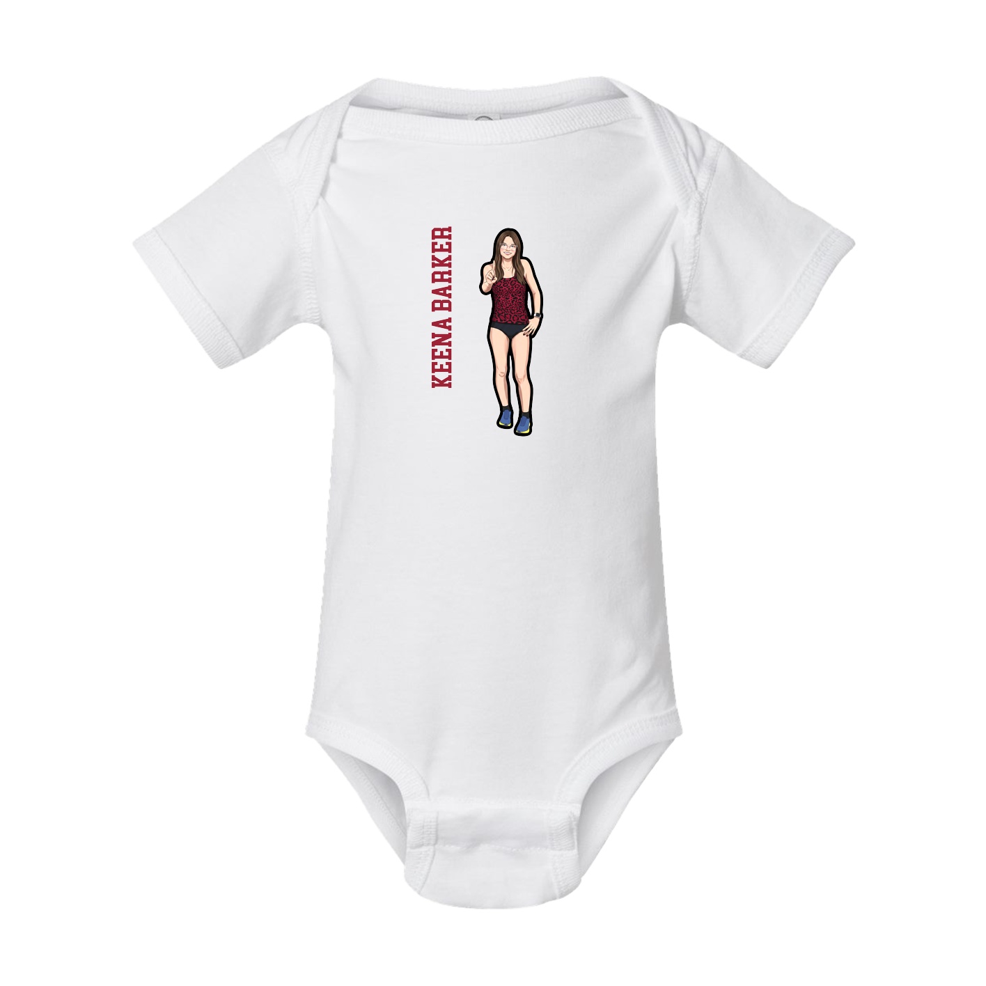 Baby Onesie — Name Vertical in White