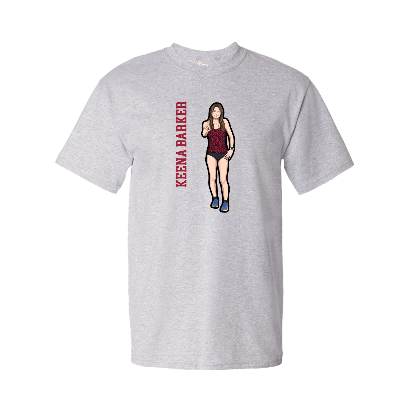 Youth Tee — Name Vertical in Grey