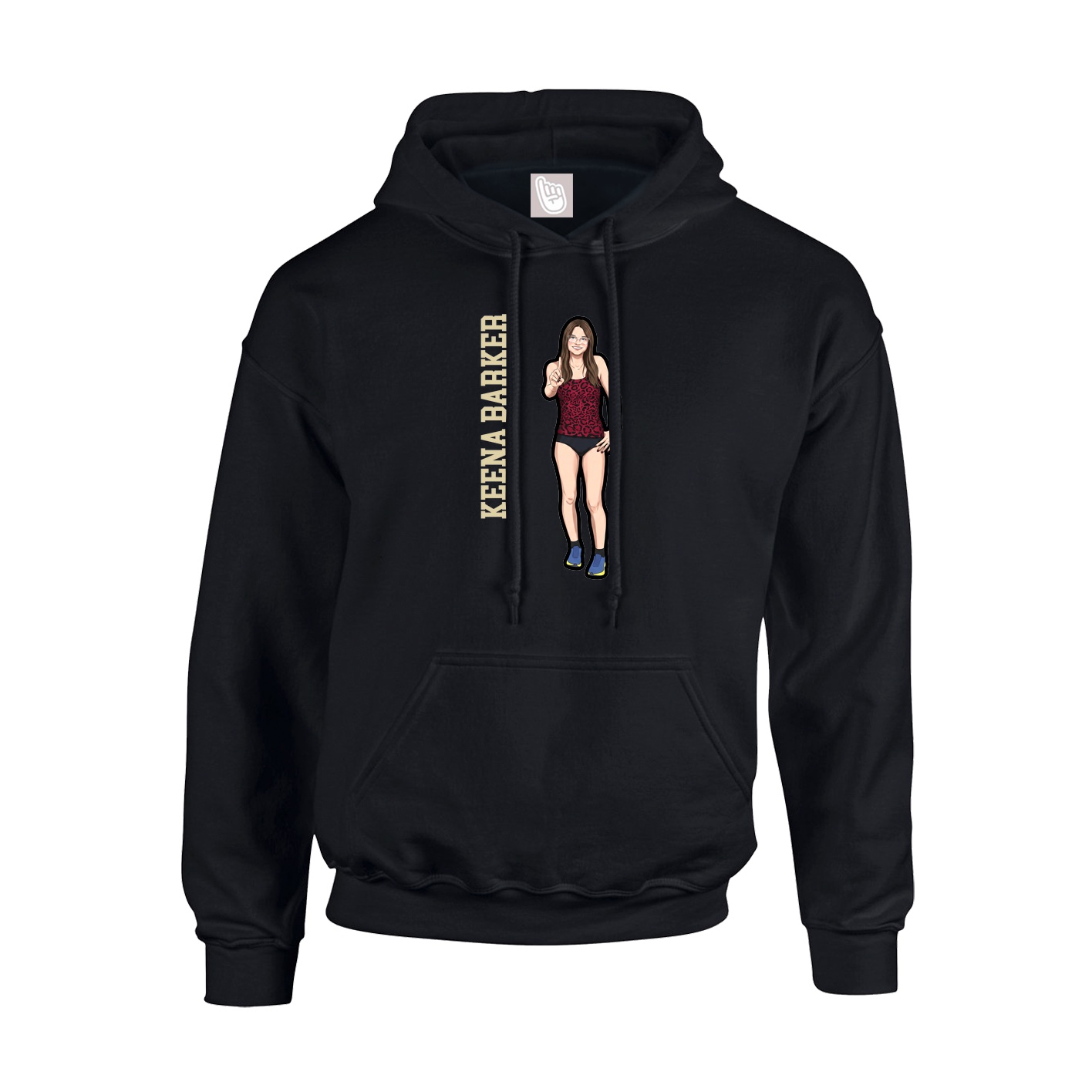 Youth Hoodie — Name Vertical in Black