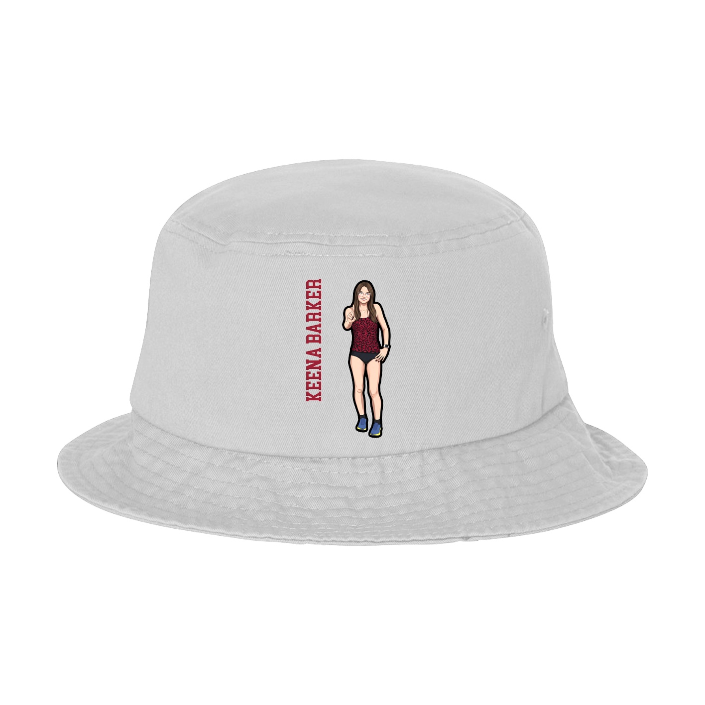 Bucket Cap — Name Vertical in White