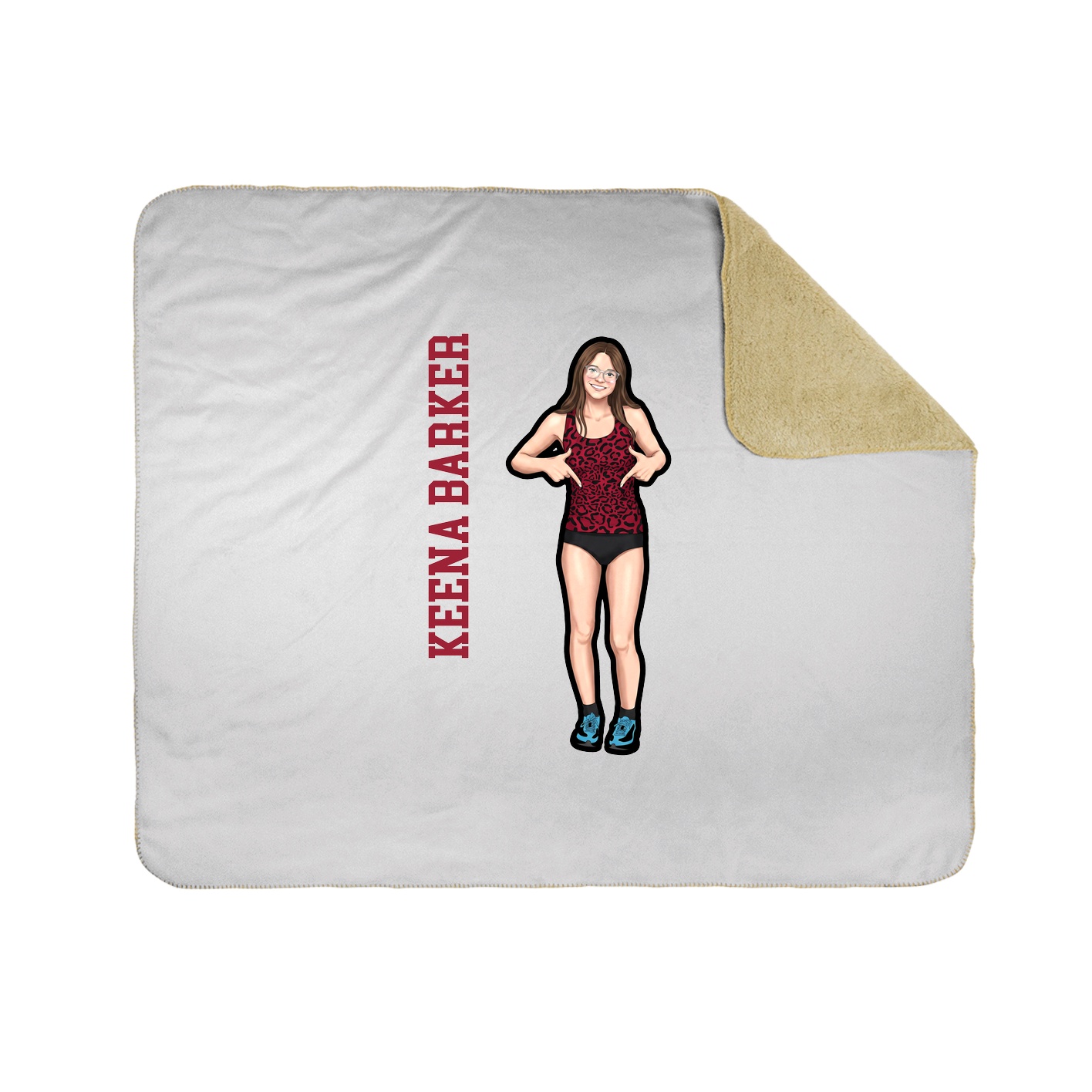 Throw Blanket — Name Vertical in White