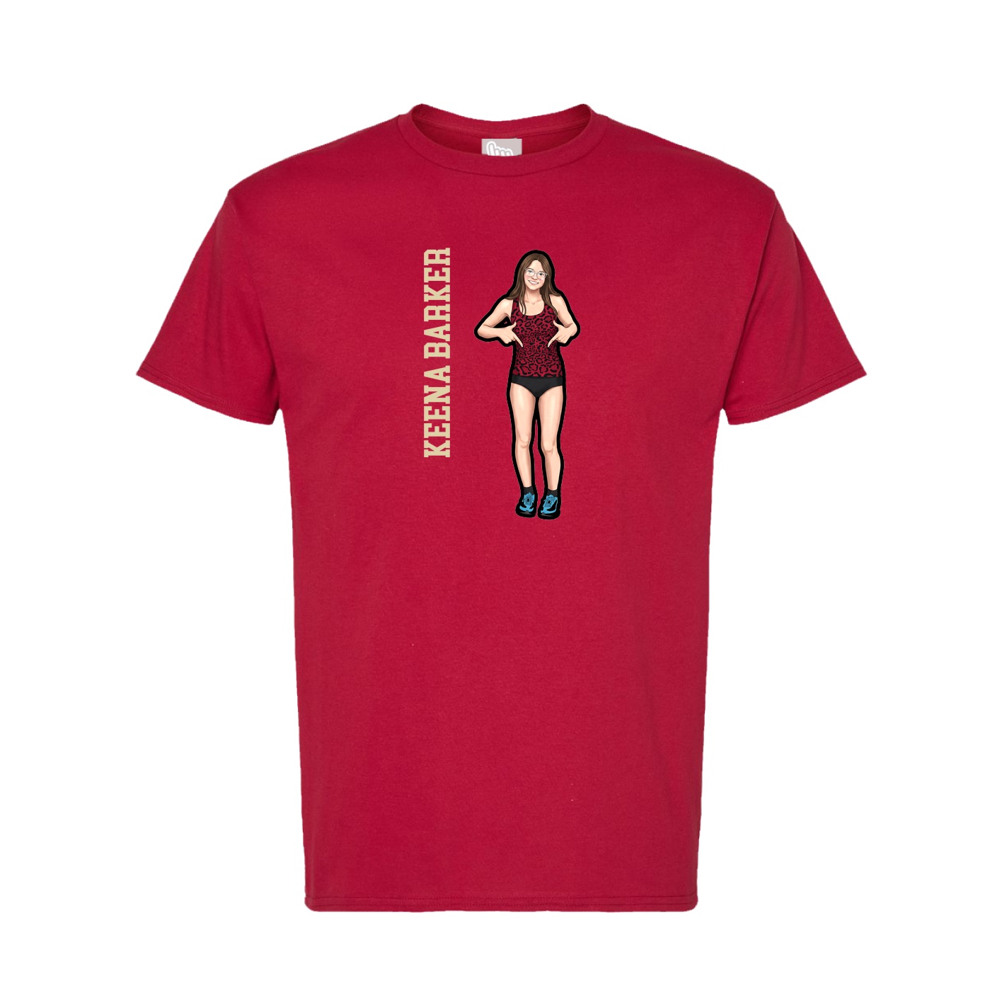 Tee — Name Vertical in Crimson