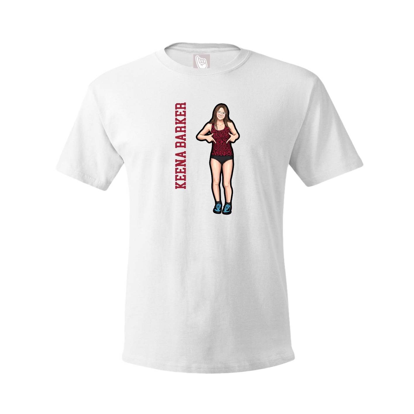 Youth Tee — Name Vertical in White