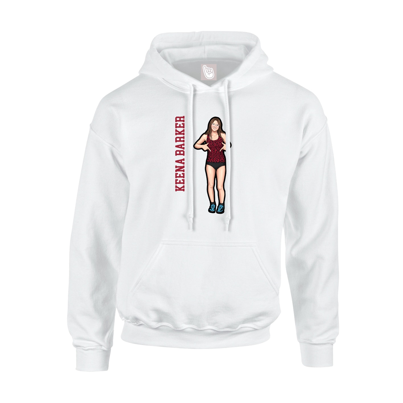 Youth Hoodie — Name Vertical in White