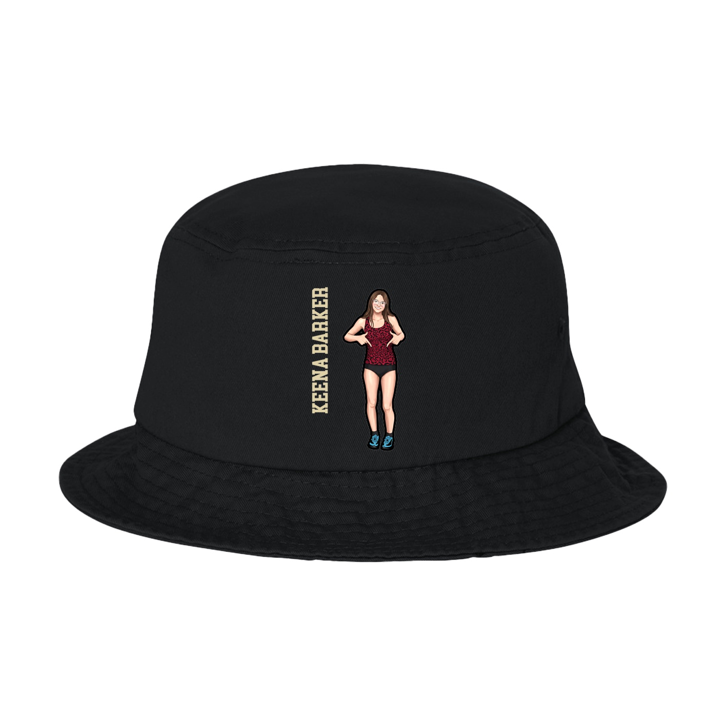 Bucket Cap — Name Vertical in Black