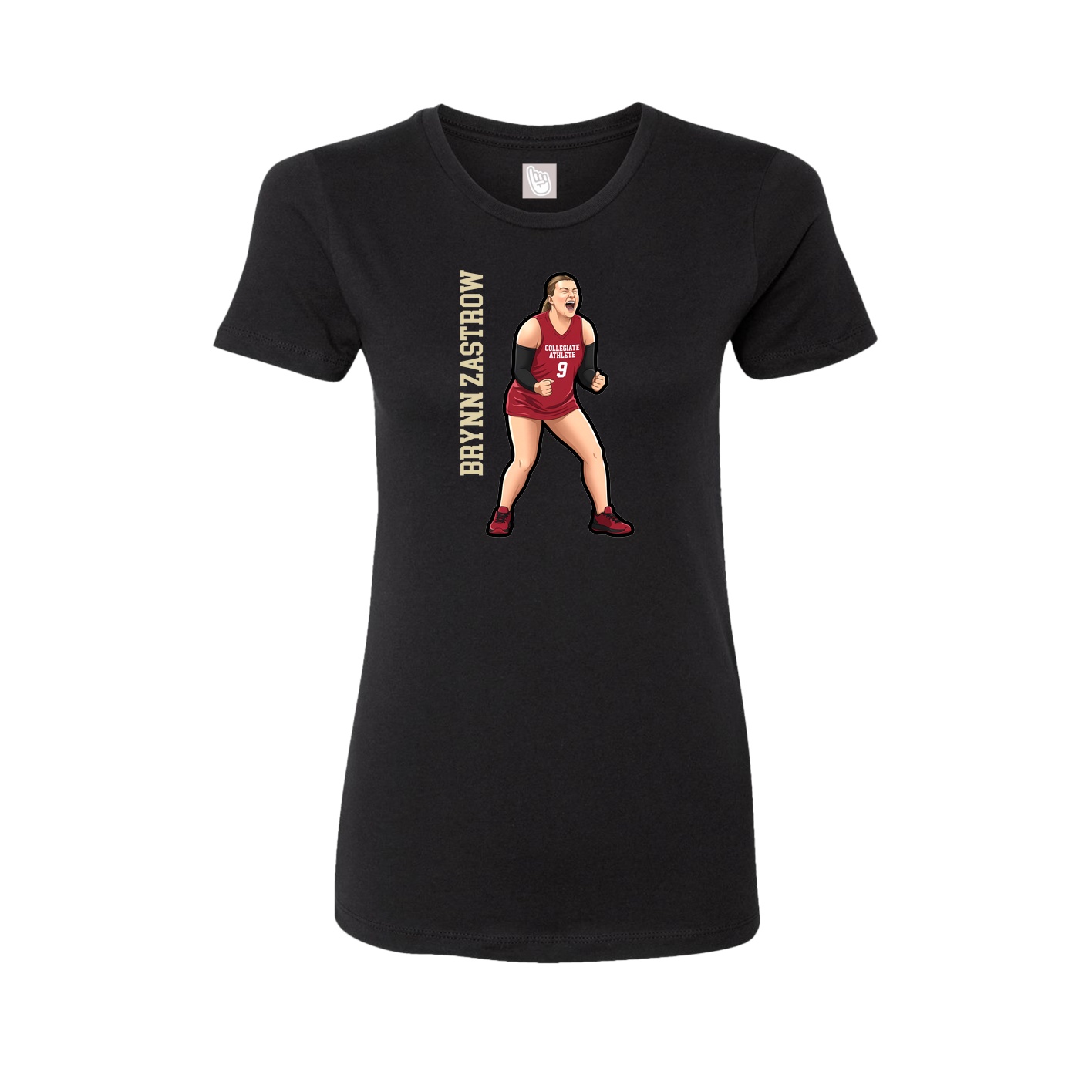 Womens Tee — Name Vertical in Black