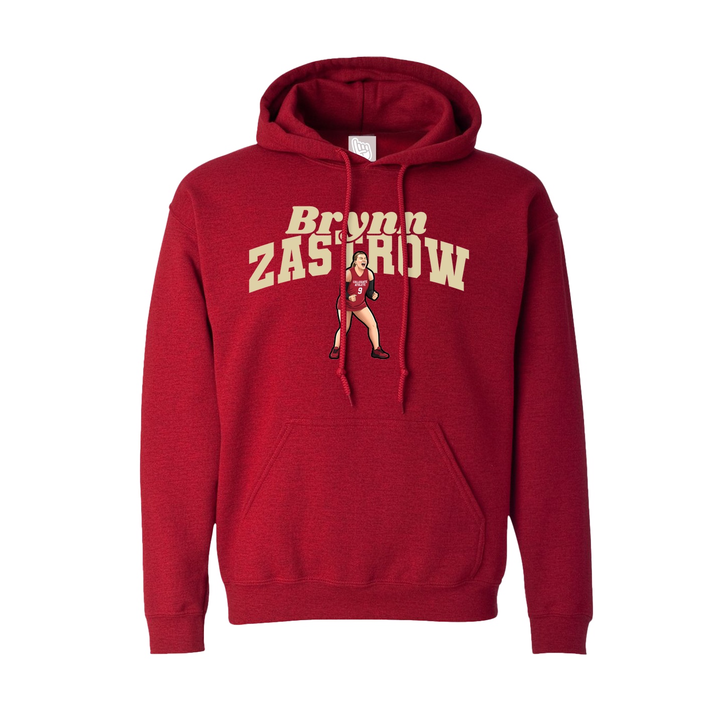 Hoodie — Signature Arch in Crimson