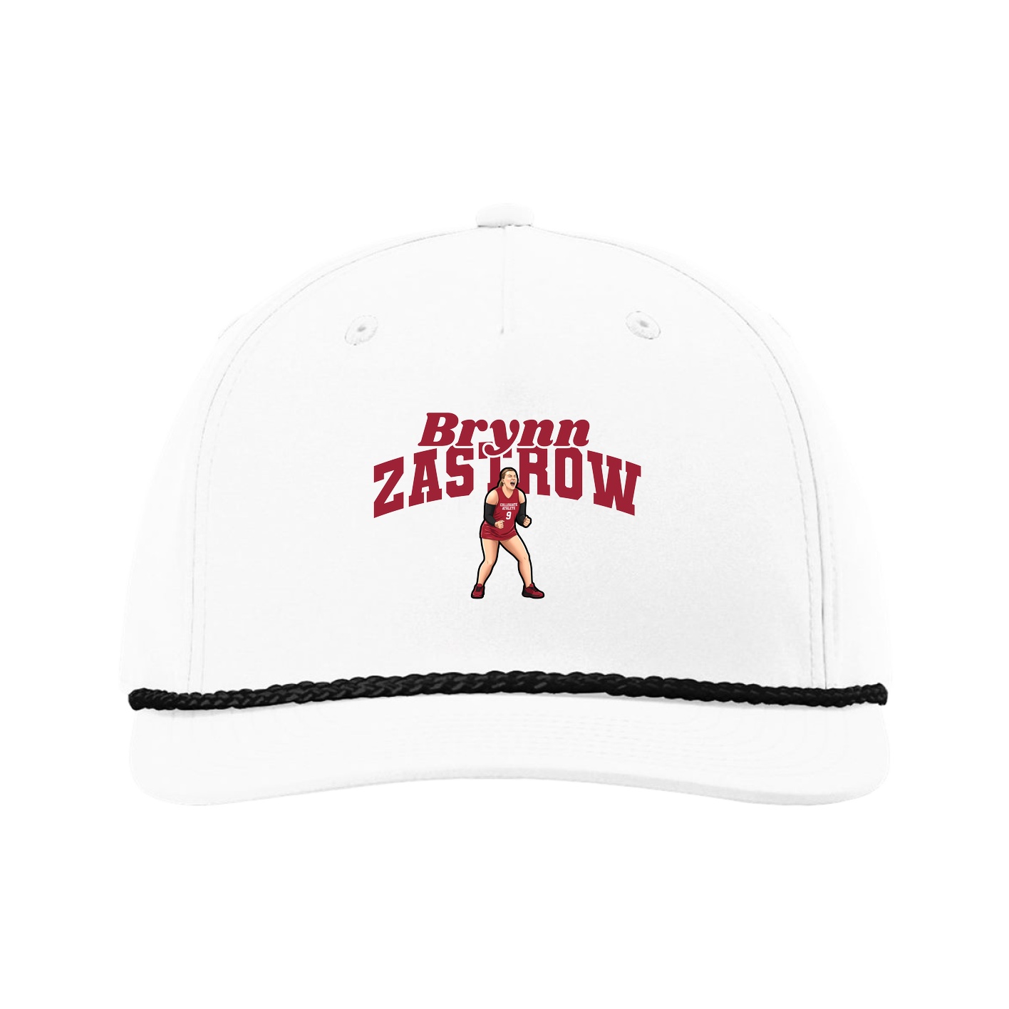 Five-Panel Classic Rope Cap — Signature Arch in White
