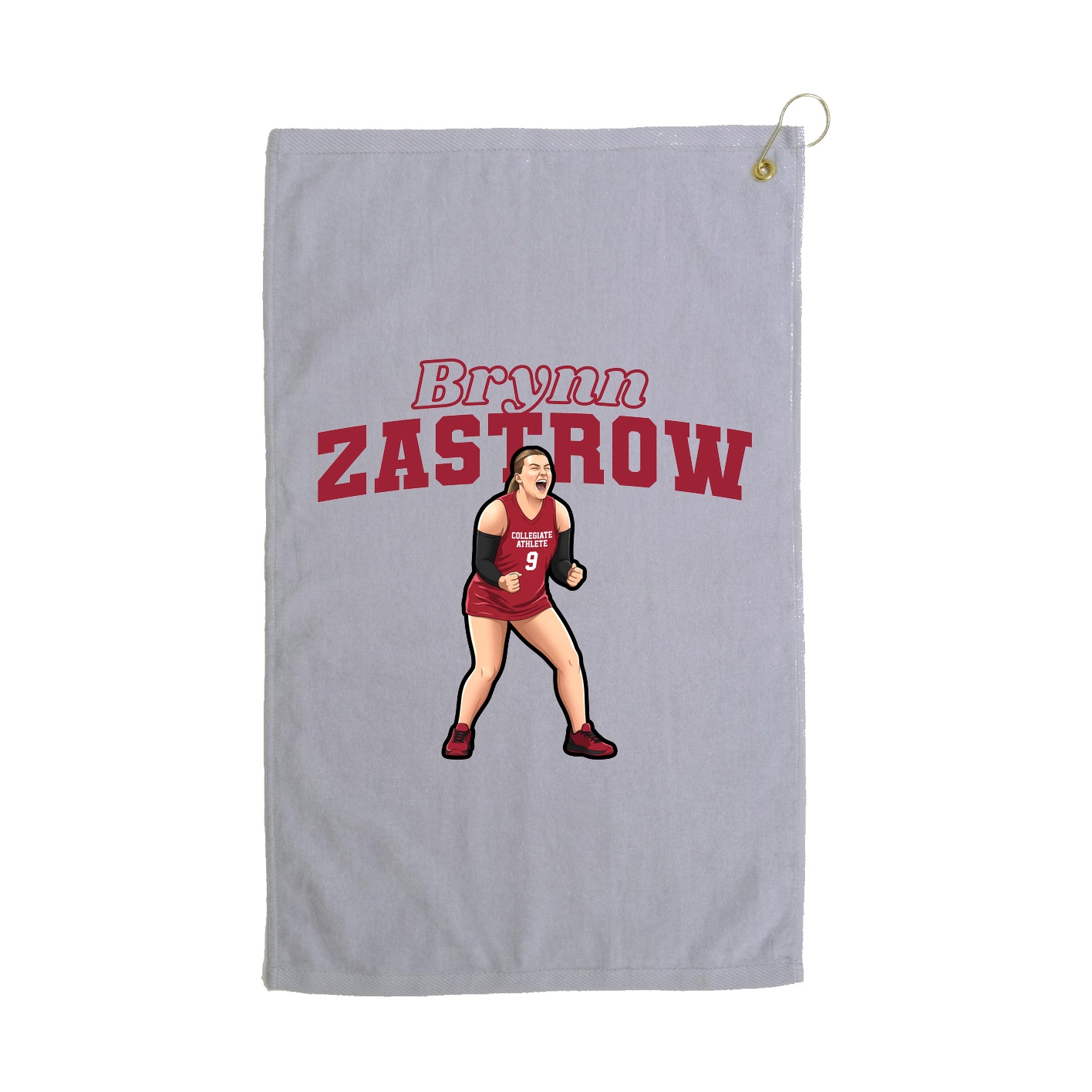 Golf Towel — Name Arch in Grey