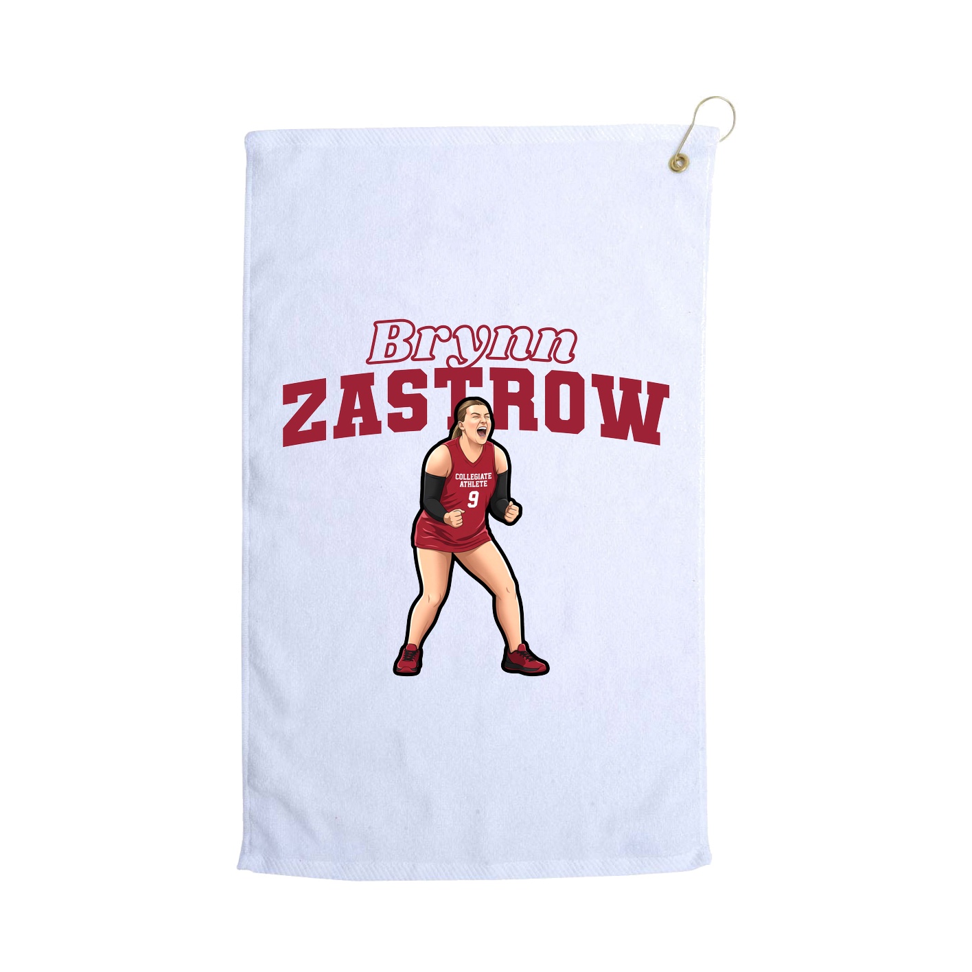 Golf Towel — Name Arch in White